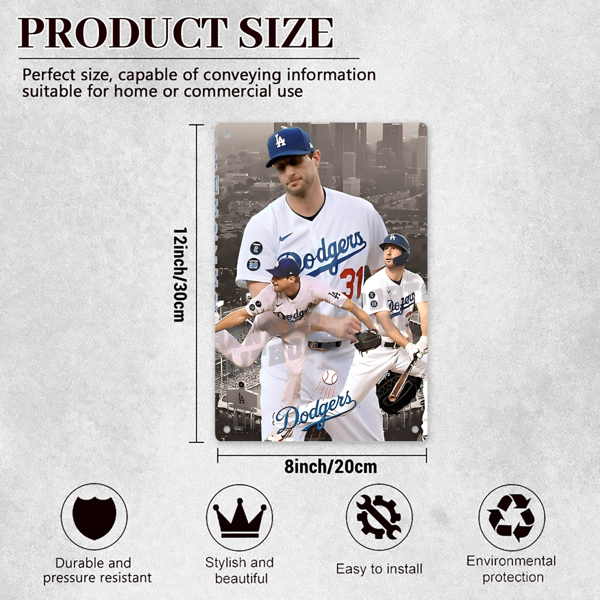  8x12inch Vertical Aluminum Sign - Durable Fade-Resistant Indoor/Outdoor Safety & Information Plaque For Office, Hotel, Restaurant, Bar, Public Spaces