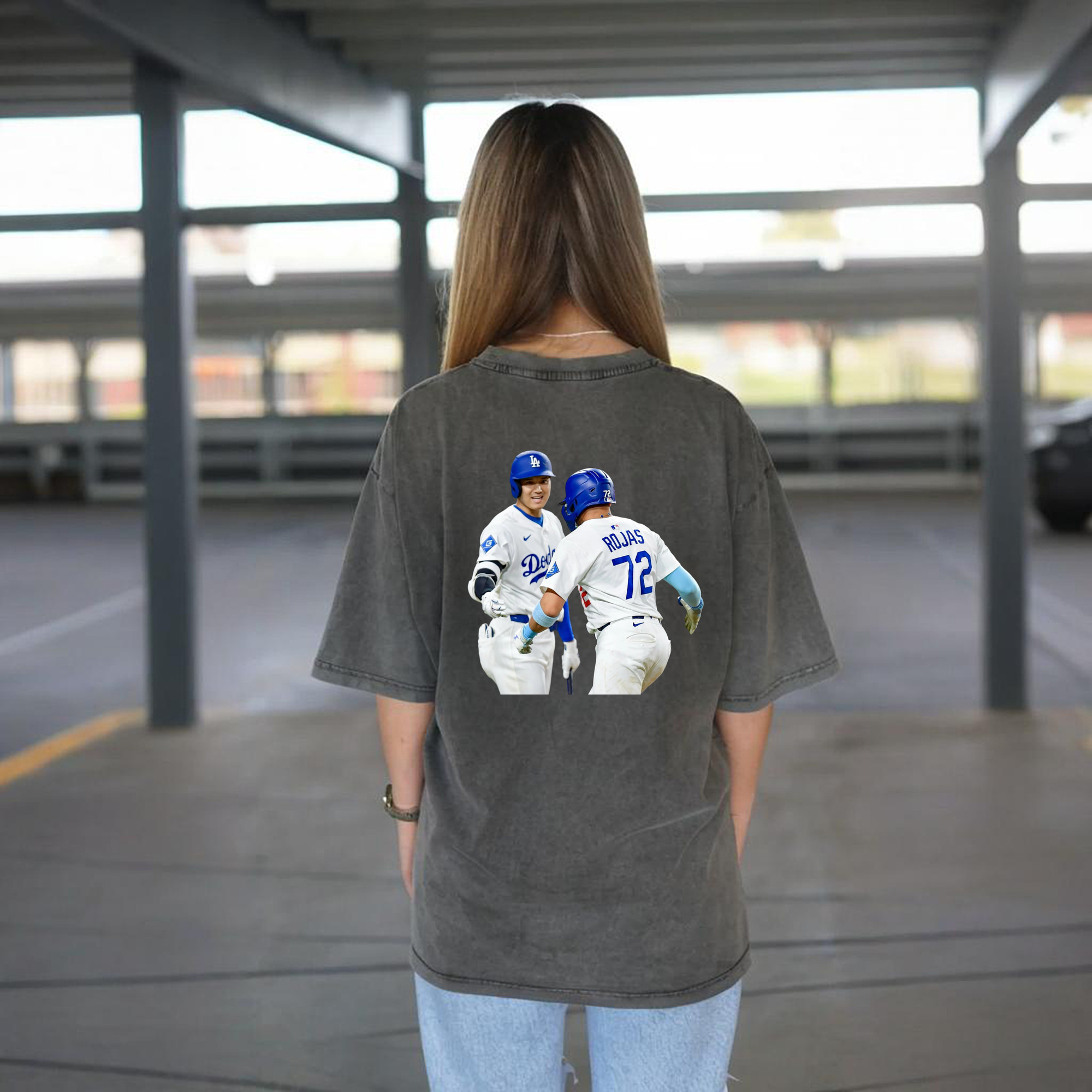  Washed Vintage 230g Cotton Oversized T-Shirt With Back Heat Transfer Print – Soft, Lightweight & Stylish – Comfortable Casual Wear For Sports & Everyday Use