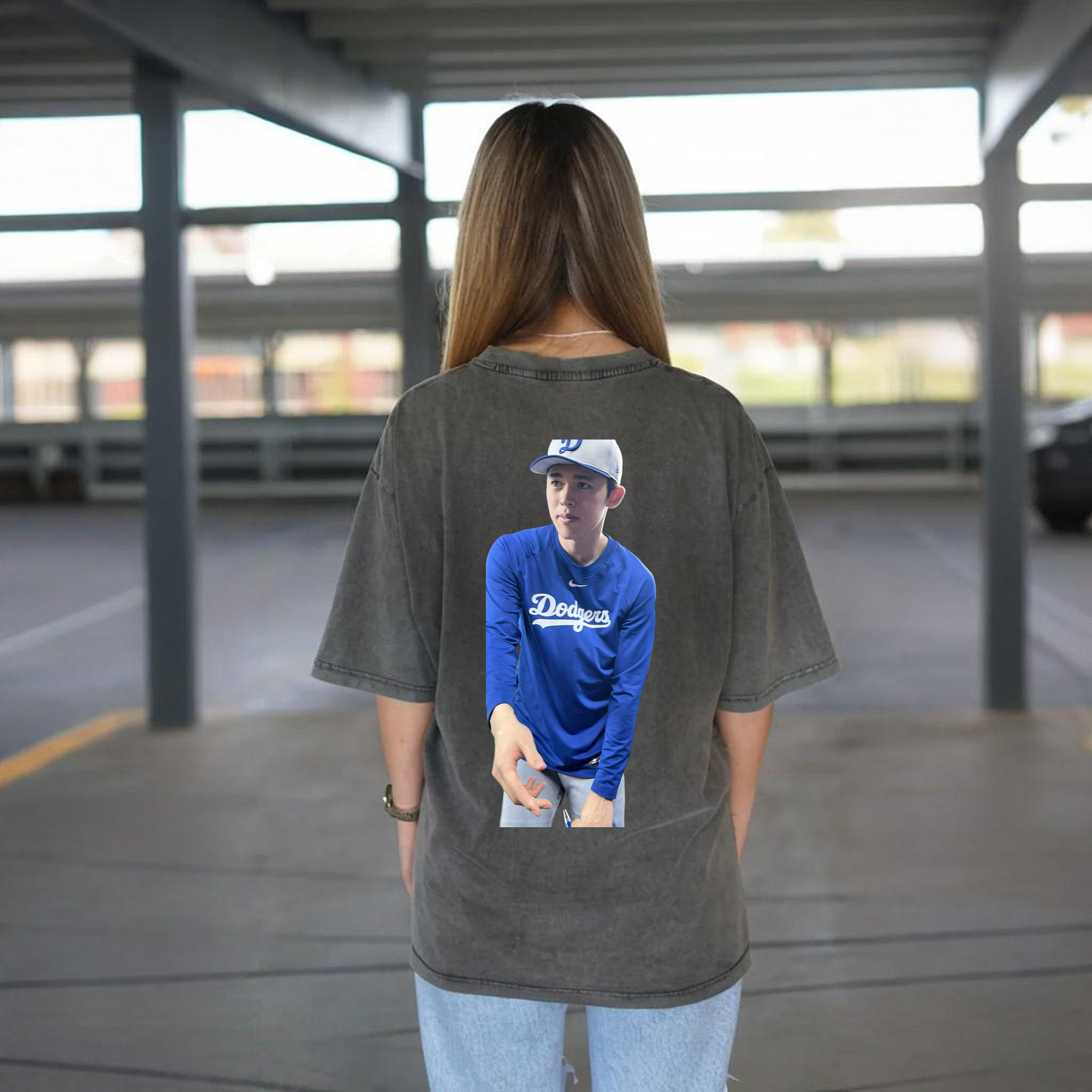  Washed Vintage 230g Cotton Oversized T-Shirt With Back Heat Transfer Print – Soft, Lightweight & Stylish – Comfortable Casual Wear For Sports & Everyday Use