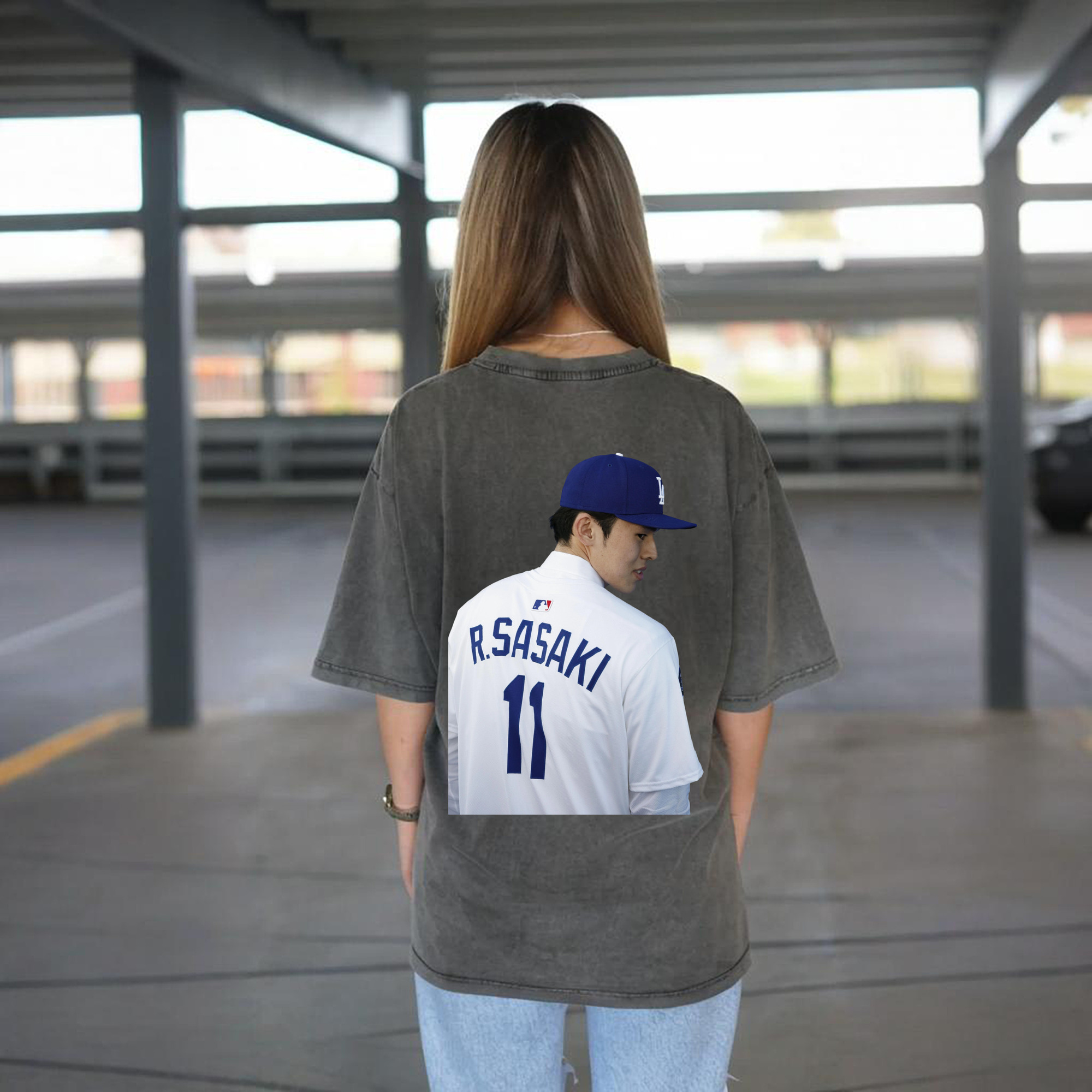  Washed Vintage 230g Cotton Oversized T-Shirt With Back Heat Transfer Print – Soft, Lightweight & Stylish – Comfortable Casual Wear For Sports & Everyday Use