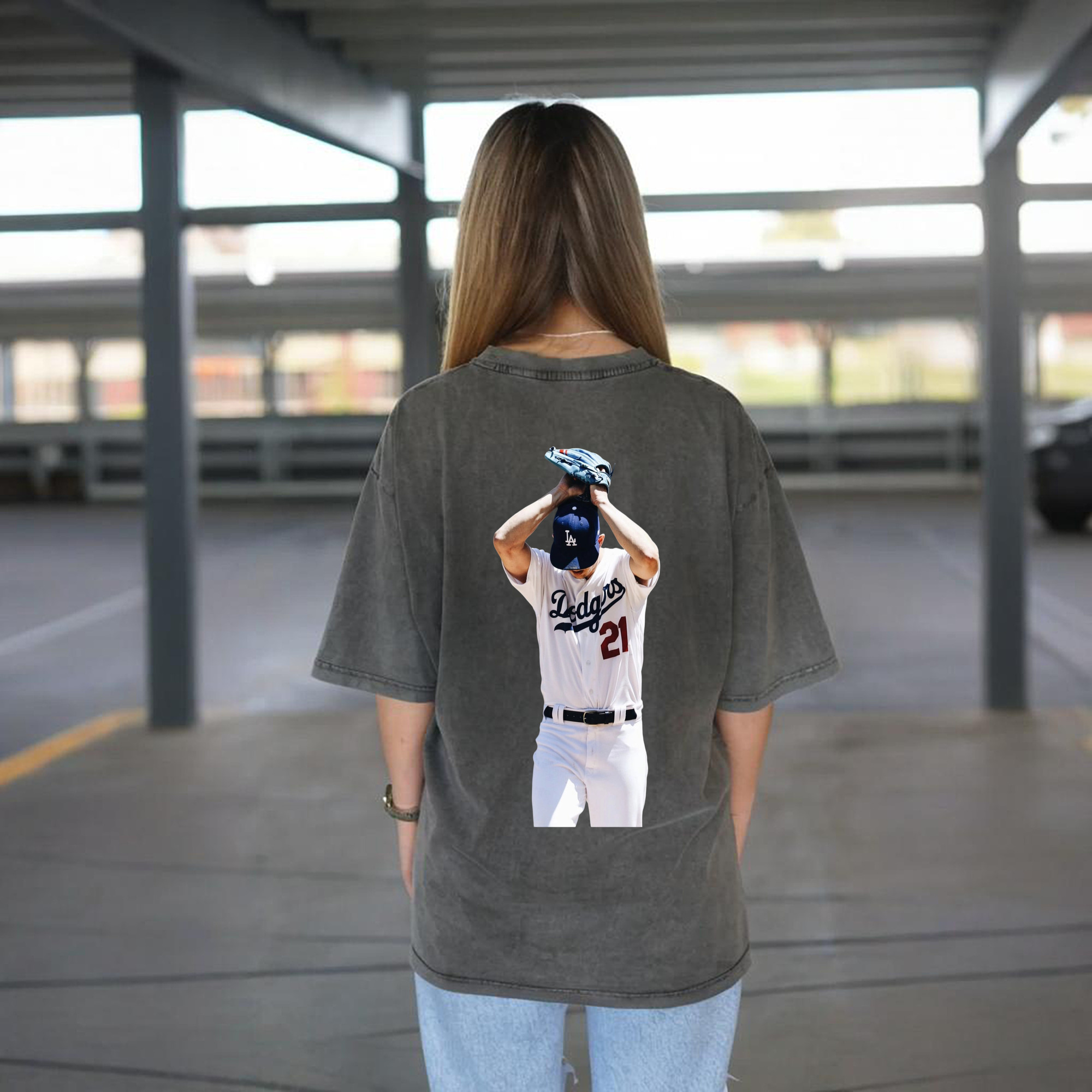  Washed Vintage 230g Cotton Oversized T-Shirt With Back Heat Transfer Print – Soft, Lightweight & Stylish – Comfortable Casual Wear For Sports & Everyday Use