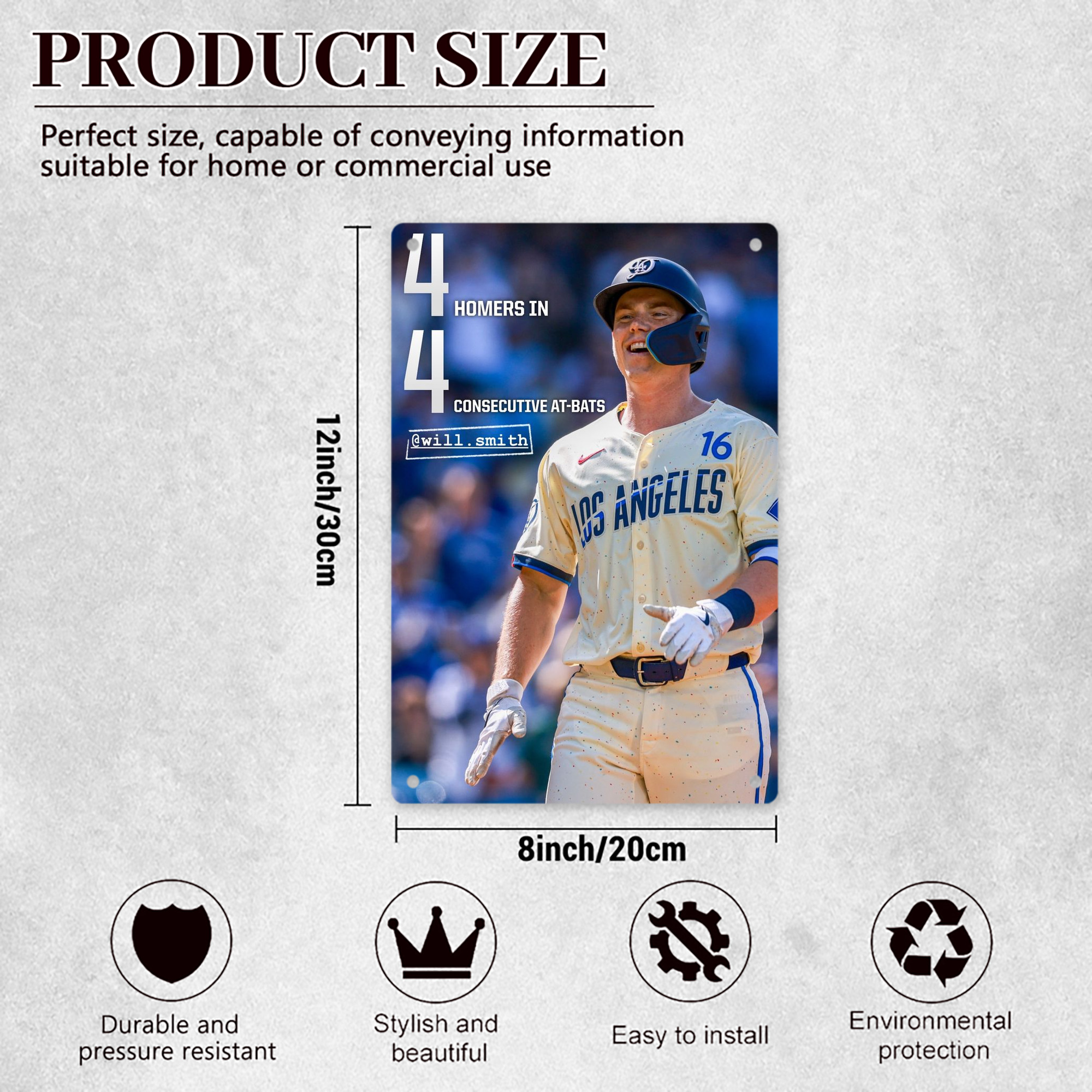  8x12inch Vertical Aluminum Sign - Durable Fade-Resistant Indoor/Outdoor Safety & Information Plaque For Office, Hotel, Restaurant, Bar, Public Spaces