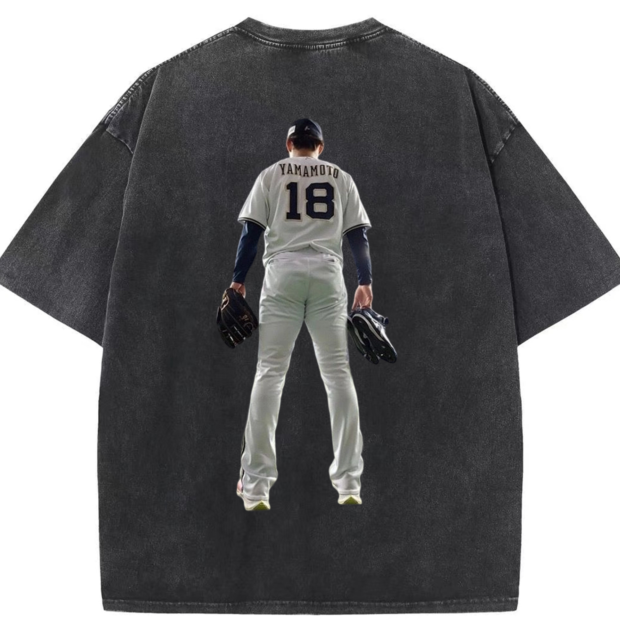  Washed Vintage 230g Cotton Oversized T-Shirt With Back Heat Transfer Print – Soft, Lightweight & Stylish – Comfortable Casual Wear For Sports & Everyday Use