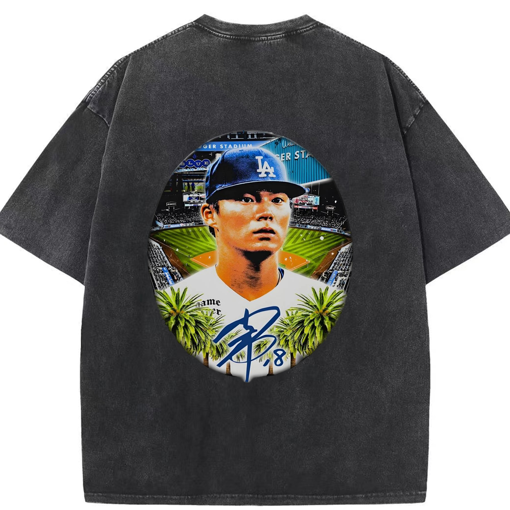  Washed Vintage 230g Cotton Oversized T-Shirt With Back Heat Transfer Print – Soft, Lightweight & Stylish – Comfortable Casual Wear For Sports & Everyday Use