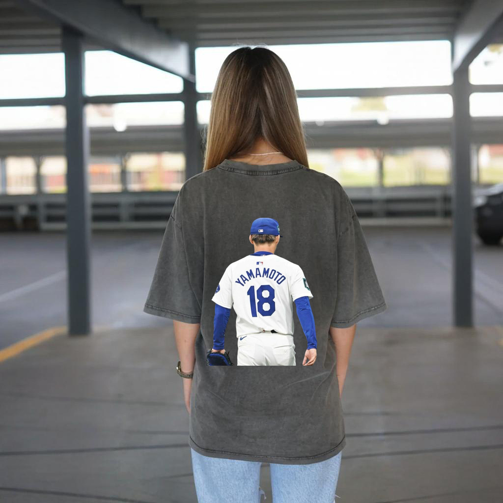  Washed Vintage 230g Cotton Oversized T-Shirt With Back Heat Transfer Print – Soft, Lightweight & Stylish – Comfortable Casual Wear For Sports & Everyday Use