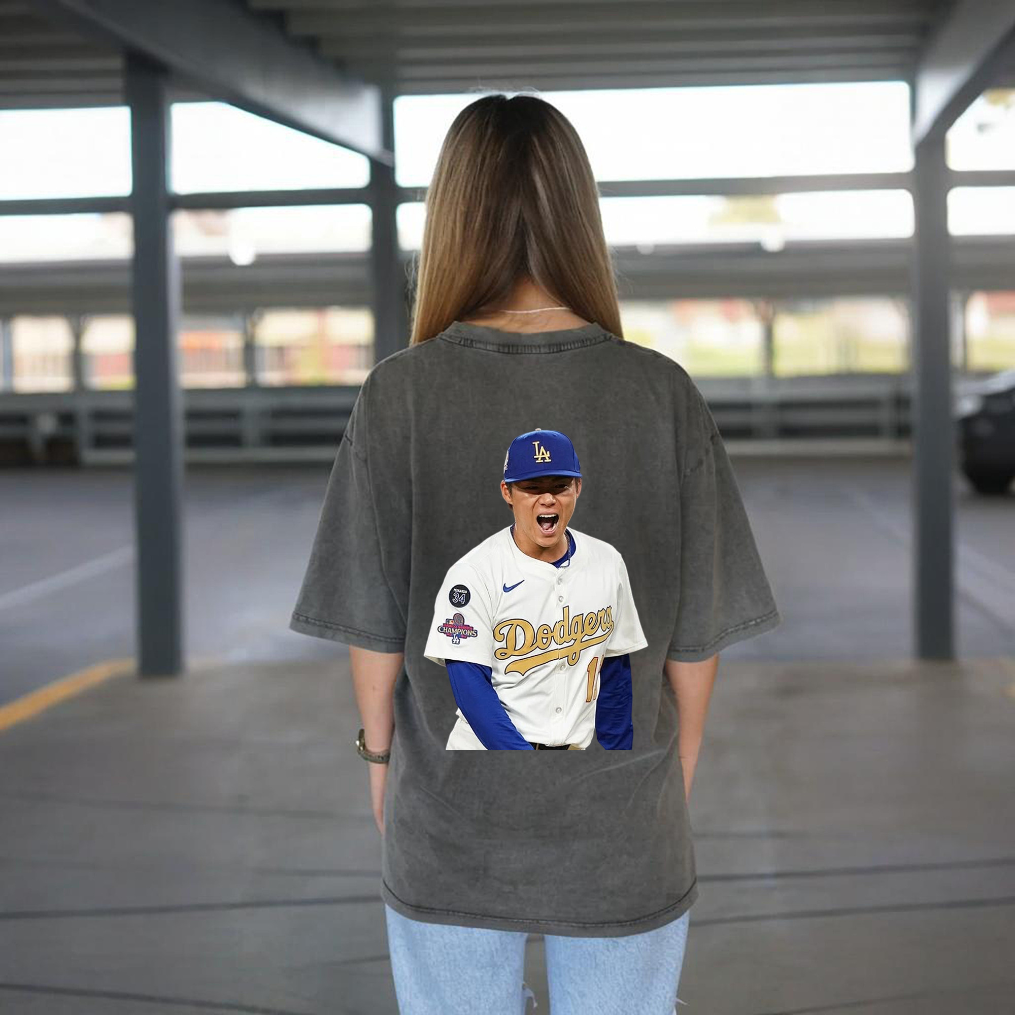  Washed Vintage 230g Cotton Oversized T-Shirt With Back Heat Transfer Print – Soft, Lightweight & Stylish – Comfortable Casual Wear For Sports & Everyday Use