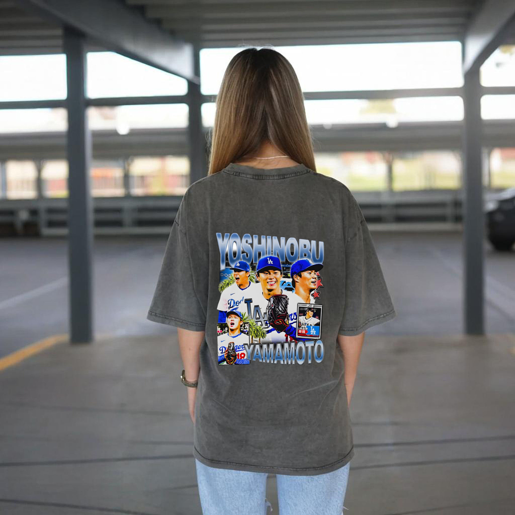  Washed Vintage 230g Cotton Oversized T-Shirt With Back Heat Transfer Print – Soft, Lightweight & Stylish – Comfortable Casual Wear For Sports & Everyday Use