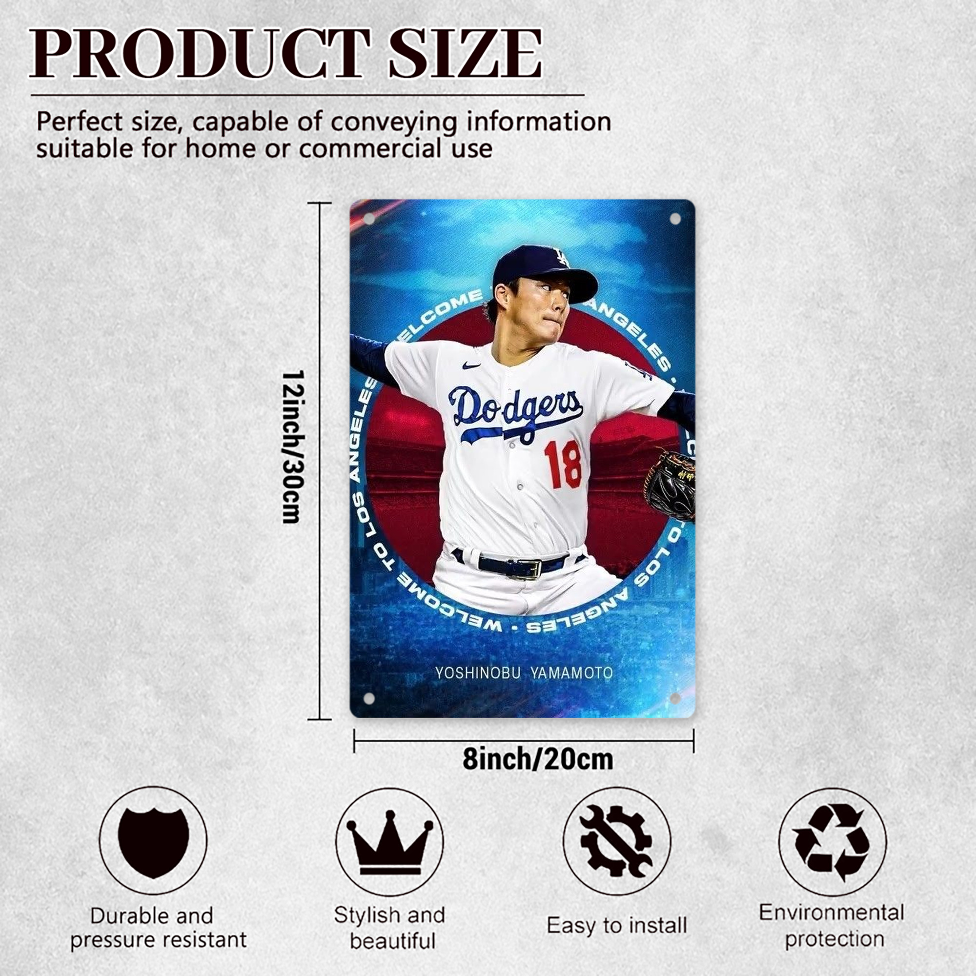  8x12inch Vertical Aluminum Sign - Durable Fade-Resistant Indoor/Outdoor Safety & Information Plaque For Office, Hotel, Restaurant, Bar, Public Spaces