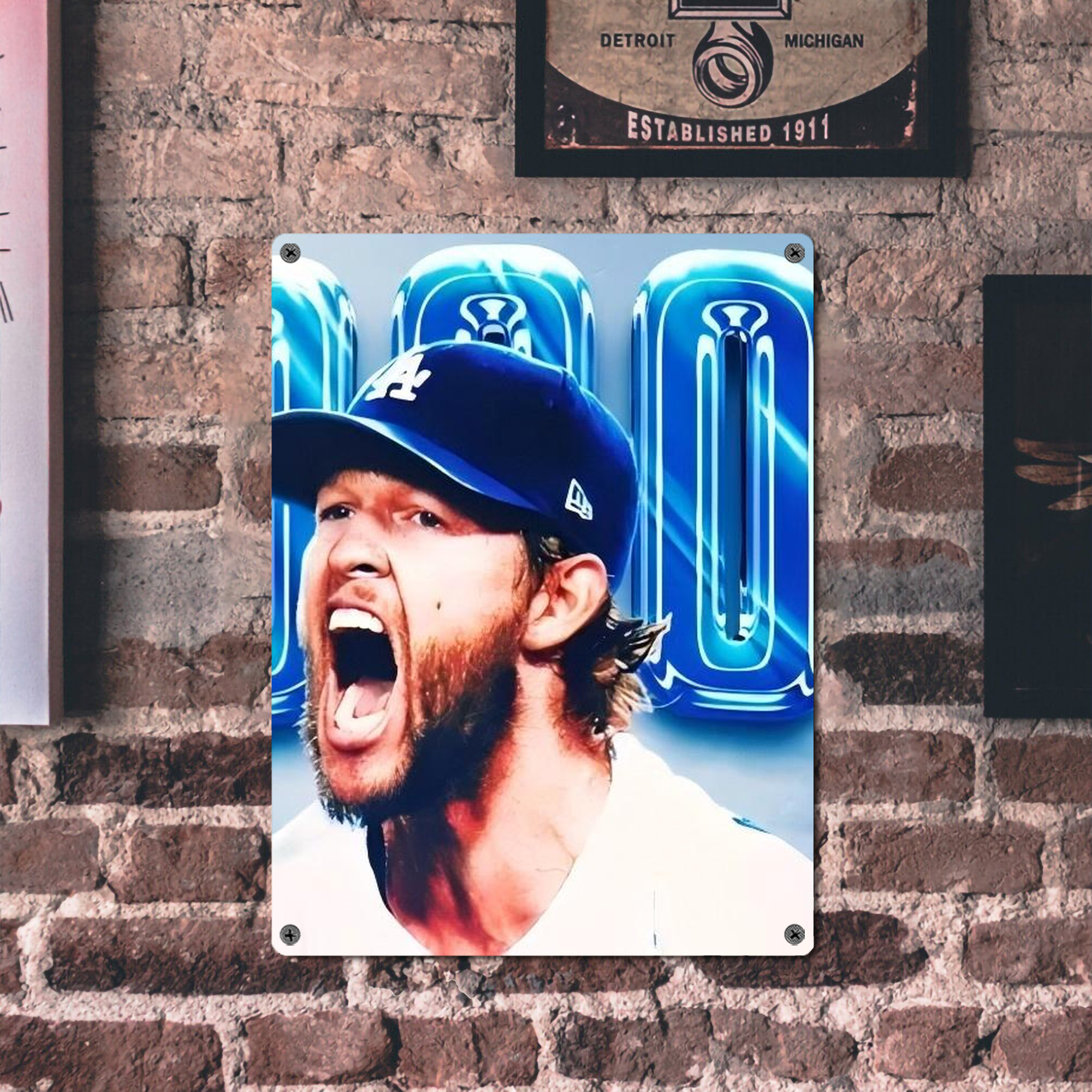 Clayton Kershaw  3K 3 Vintage Metal Tin Sign 12x16inch – Retro Wall Art Decor For Home, Bar, Kitchen, Bedroom, Office – Durable Iron Sheet Poster, Easy To Hang, Full-Color Printing