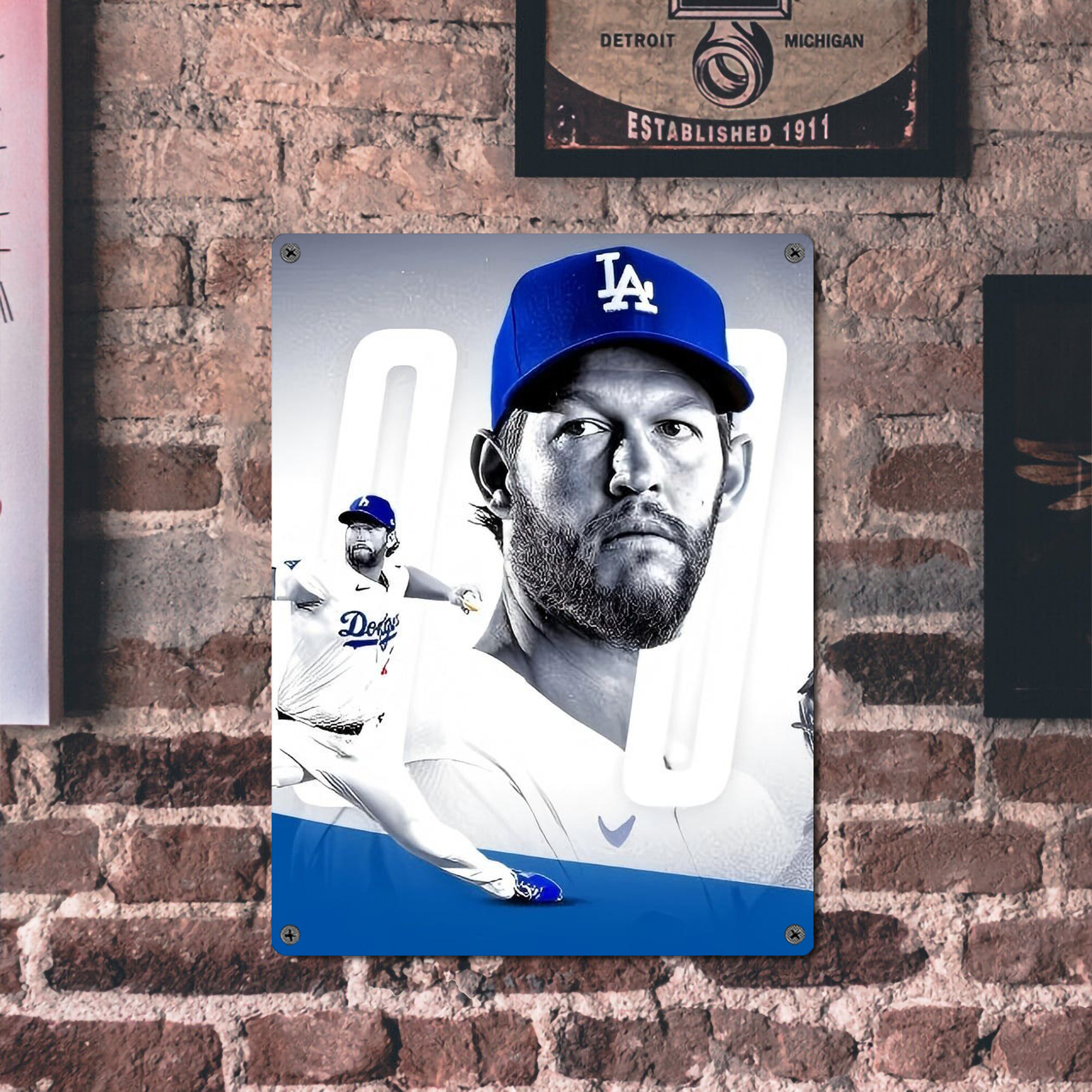 Clayton Kershaw  3K 4 Vintage Metal Tin Sign 12x16inch – Retro Wall Art Decor For Home, Bar, Kitchen, Bedroom, Office – Durable Iron Sheet Poster, Easy To Hang, Full-Color Printing