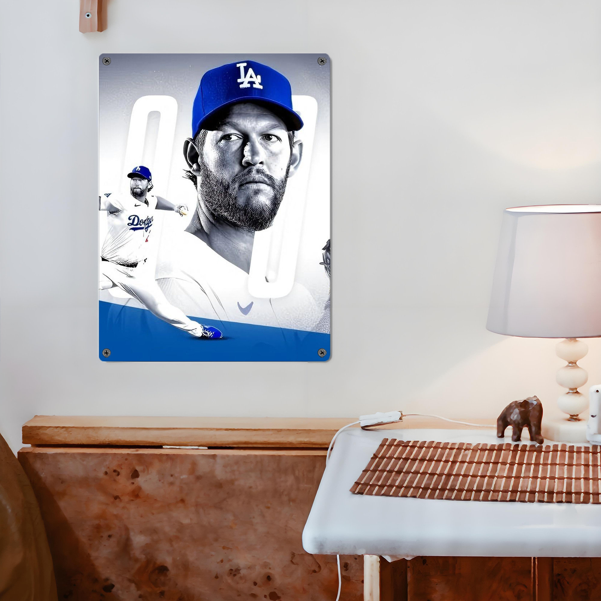 Clayton Kershaw  3K 4 Vintage Metal Tin Sign 12x16inch – Retro Wall Art Decor For Home, Bar, Kitchen, Bedroom, Office – Durable Iron Sheet Poster, Easy To Hang, Full-Color Printing