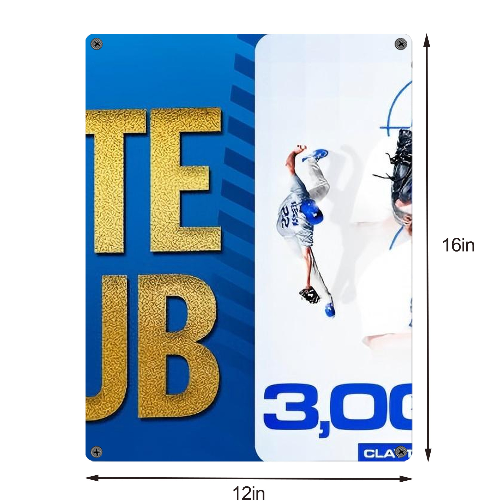 Clayton Kershaw  3K 5 Vintage Metal Tin Sign 12x16inch – Retro Wall Art Decor For Home, Bar, Kitchen, Bedroom, Office – Durable Iron Sheet Poster, Easy To Hang, Full-Color Printing