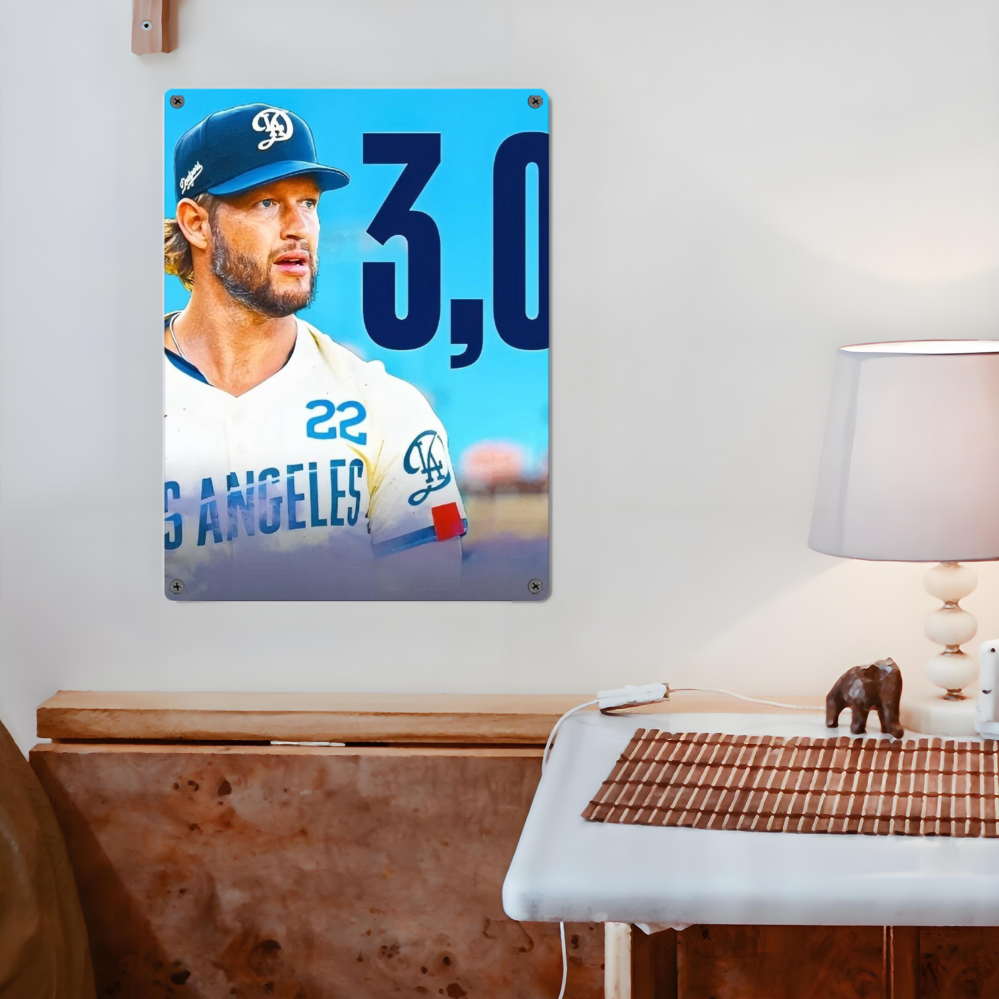 Clayton Kershaw  3K 13 Vintage Metal Tin Sign 12x16inch – Retro Wall Art Decor For Home, Bar, Kitchen, Bedroom, Office – Durable Iron Sheet Poster, Easy To Hang, Full-Color Printing