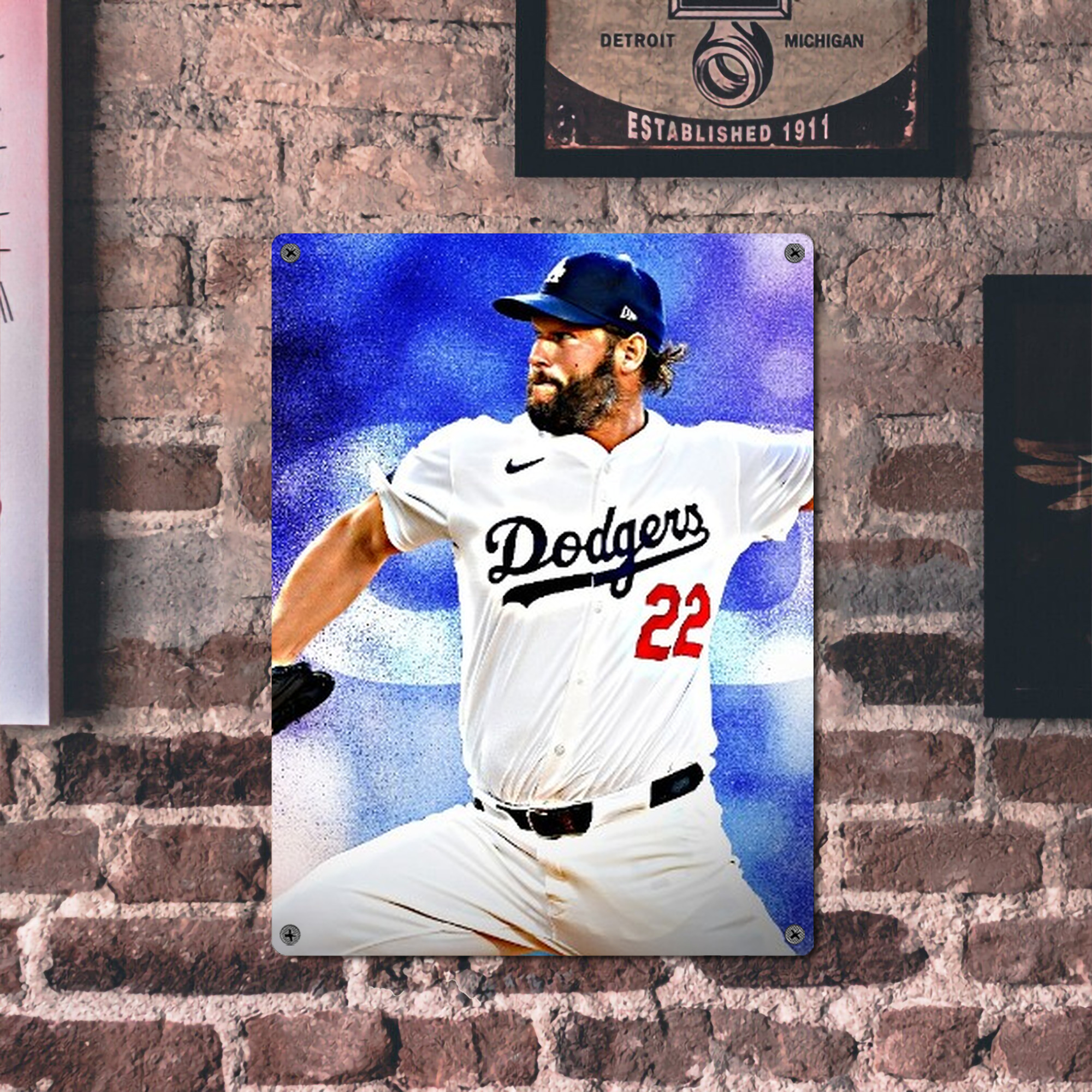 Clayton Kershaw  3K 14 Vintage Metal Tin Sign 12x16inch – Retro Wall Art Decor For Home, Bar, Kitchen, Bedroom, Office – Durable Iron Sheet Poster, Easy To Hang, Full-Color Printing