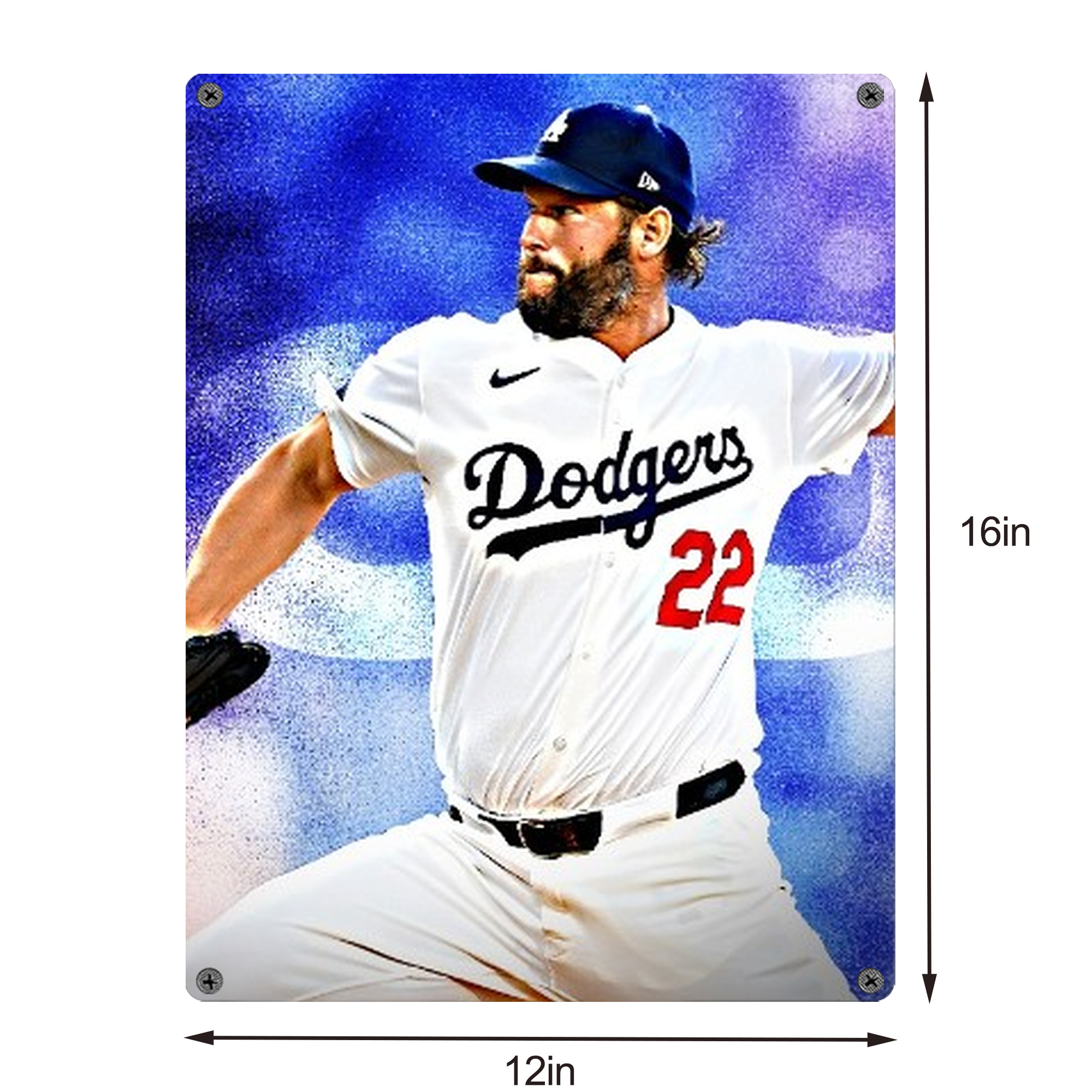 Clayton Kershaw  3K 14 Vintage Metal Tin Sign 12x16inch – Retro Wall Art Decor For Home, Bar, Kitchen, Bedroom, Office – Durable Iron Sheet Poster, Easy To Hang, Full-Color Printing