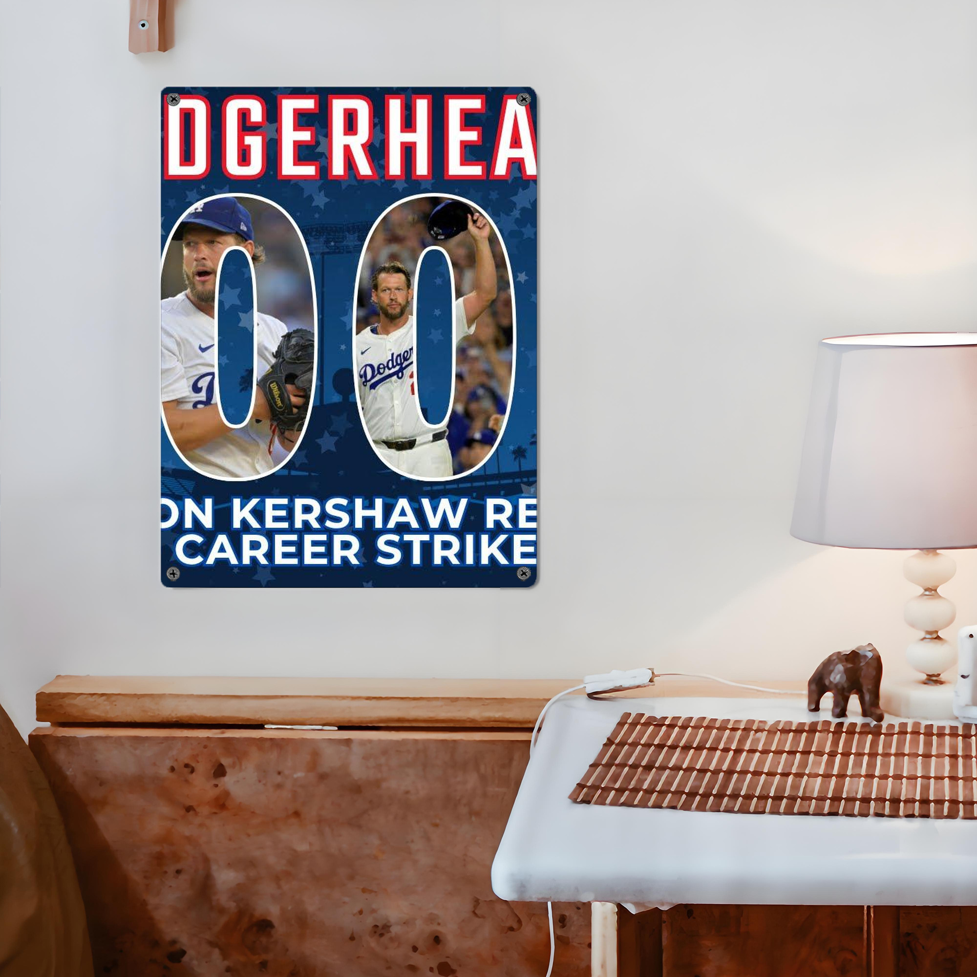 Clayton Kershaw  3K 15 Vintage Metal Tin Sign 12x16inch – Retro Wall Art Decor For Home, Bar, Kitchen, Bedroom, Office – Durable Iron Sheet Poster, Easy To Hang, Full-Color Printing