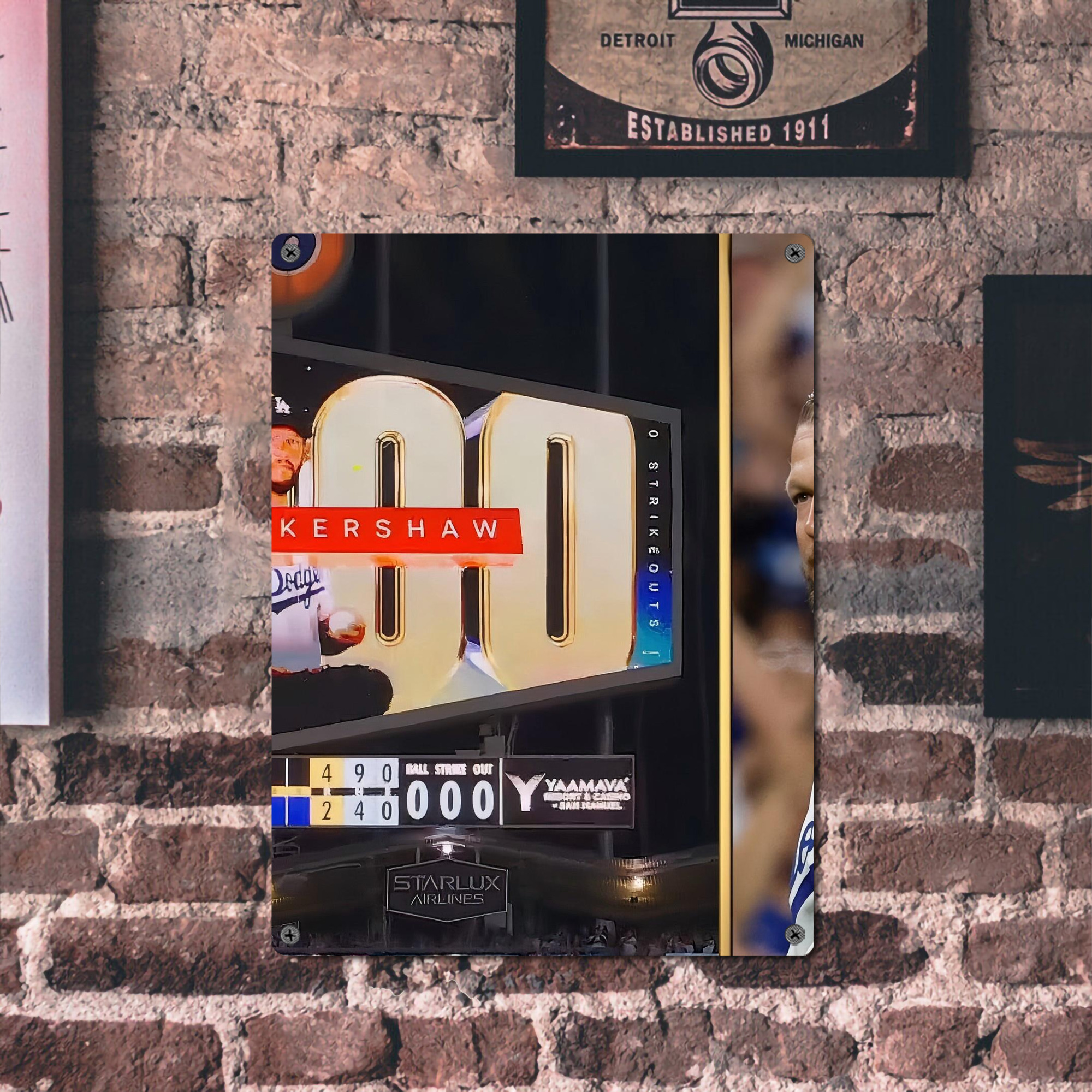 Clayton Kershaw  3K 16 Vintage Metal Tin Sign 12x16inch – Retro Wall Art Decor For Home, Bar, Kitchen, Bedroom, Office – Durable Iron Sheet Poster, Easy To Hang, Full-Color Printing