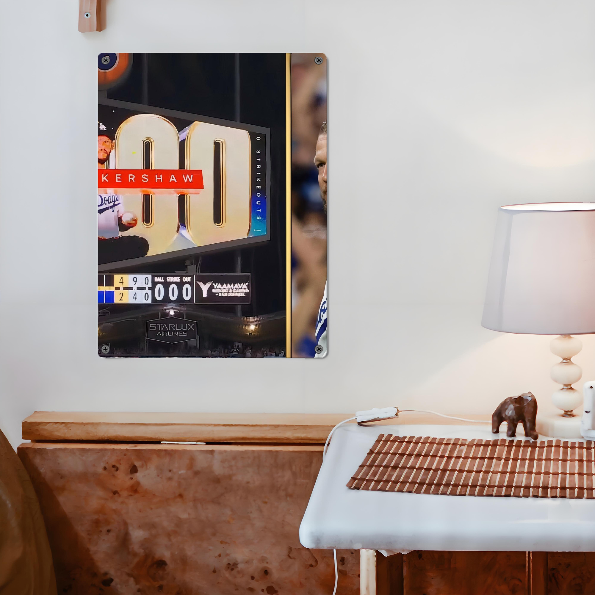 Clayton Kershaw  3K 16 Vintage Metal Tin Sign 12x16inch – Retro Wall Art Decor For Home, Bar, Kitchen, Bedroom, Office – Durable Iron Sheet Poster, Easy To Hang, Full-Color Printing