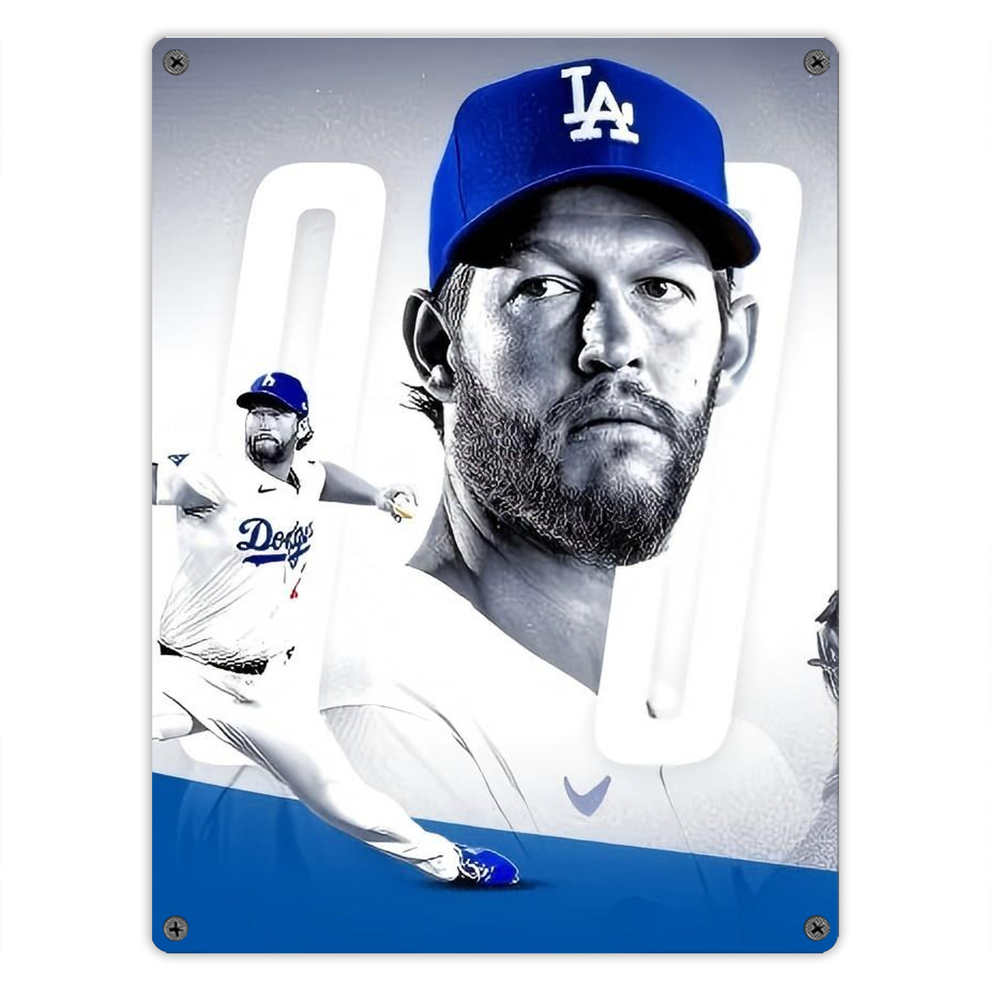Clayton Kershaw  3K 4 Vintage Metal Tin Sign 12x16inch – Retro Wall Art Decor For Home, Bar, Kitchen, Bedroom, Office – Durable Iron Sheet Poster, Easy To Hang, Full-Color Printing