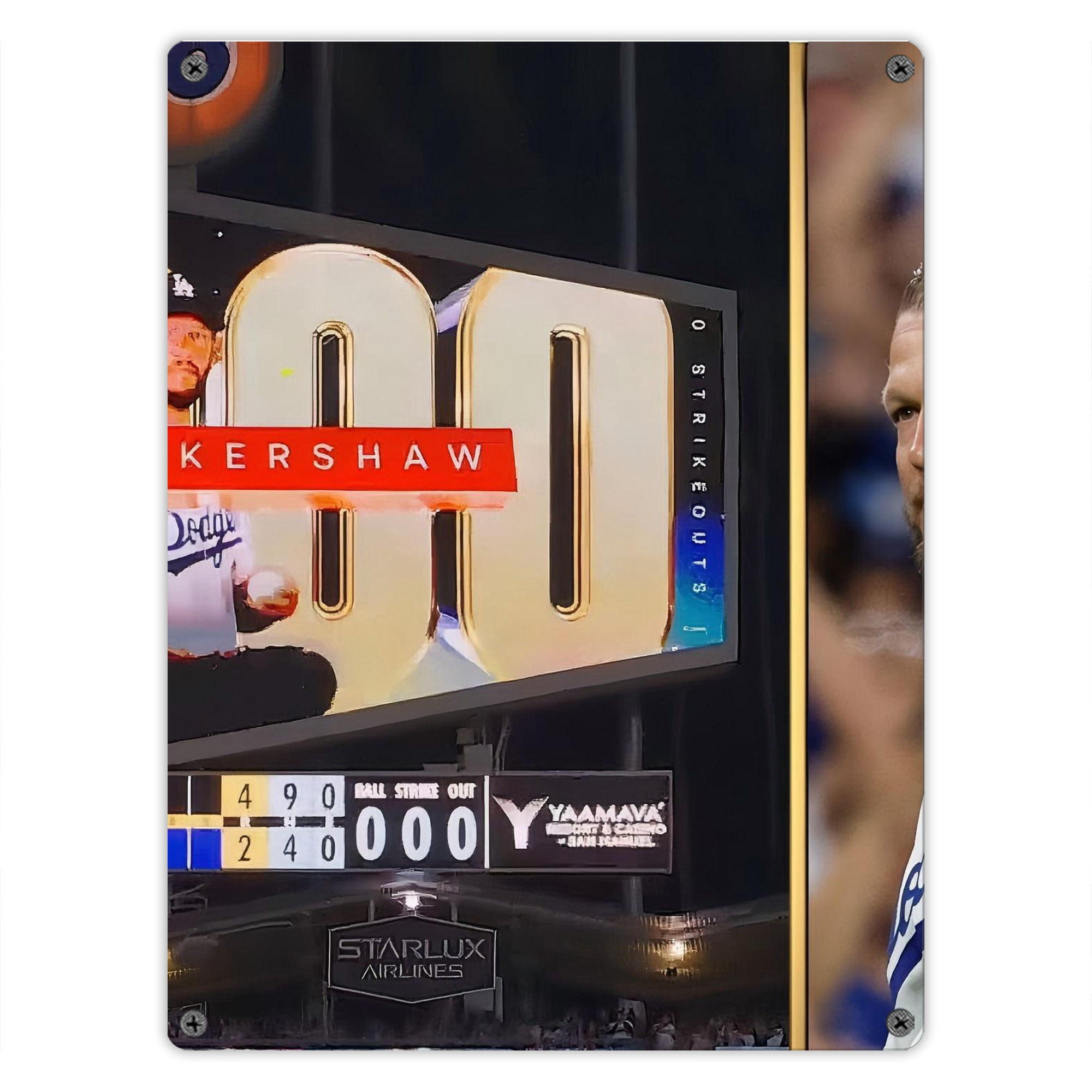 Clayton Kershaw  3K 16 Vintage Metal Tin Sign 12x16inch – Retro Wall Art Decor For Home, Bar, Kitchen, Bedroom, Office – Durable Iron Sheet Poster, Easy To Hang, Full-Color Printing