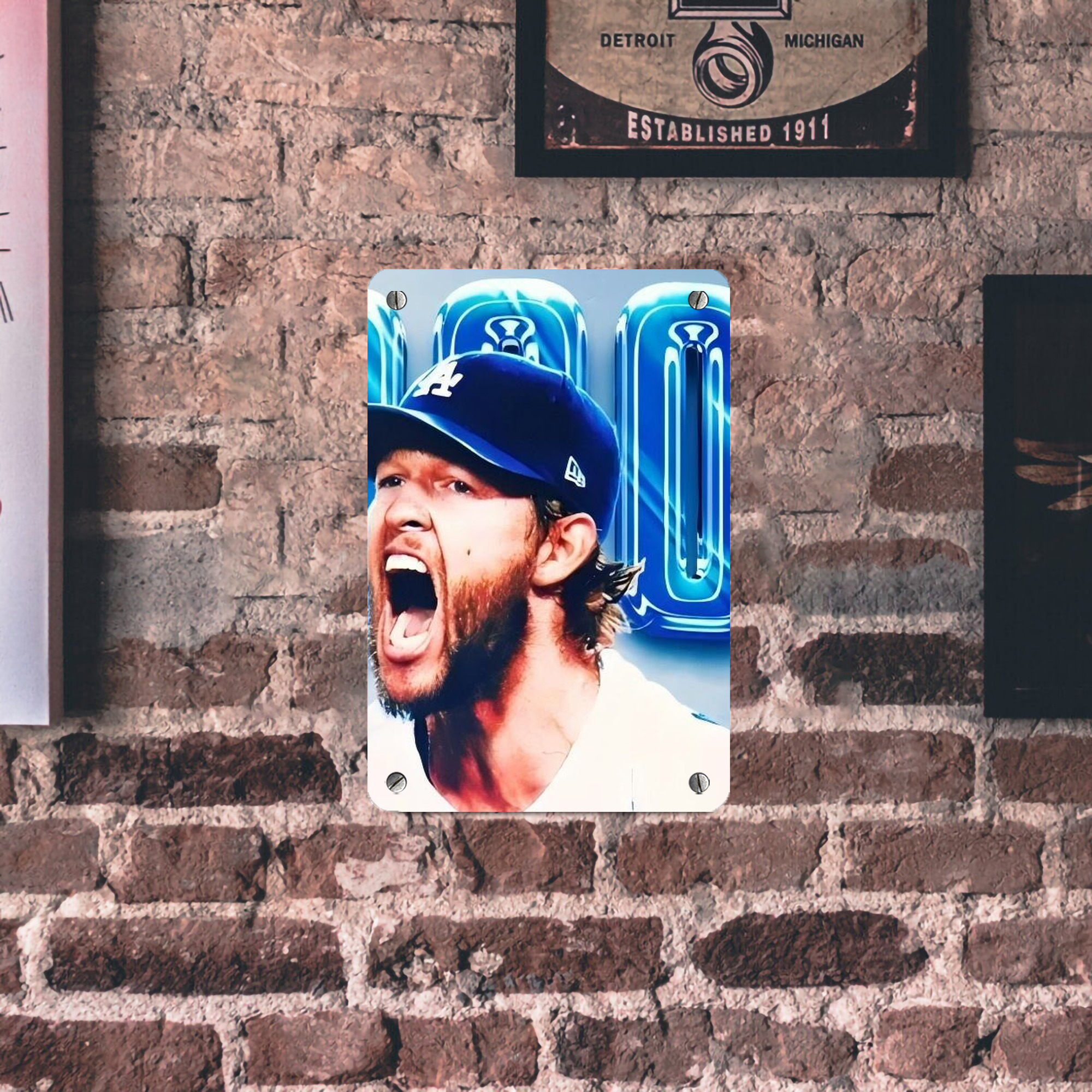 Clayton Kershaw  3K 3 Metal Tin Sign 8x12inch - High-Quality Full-Print Decorative Wall Art, Durable Rust-Resistant Metal Plaque For Living Room, Bedroom, Kitchen, Office, Bar Décor