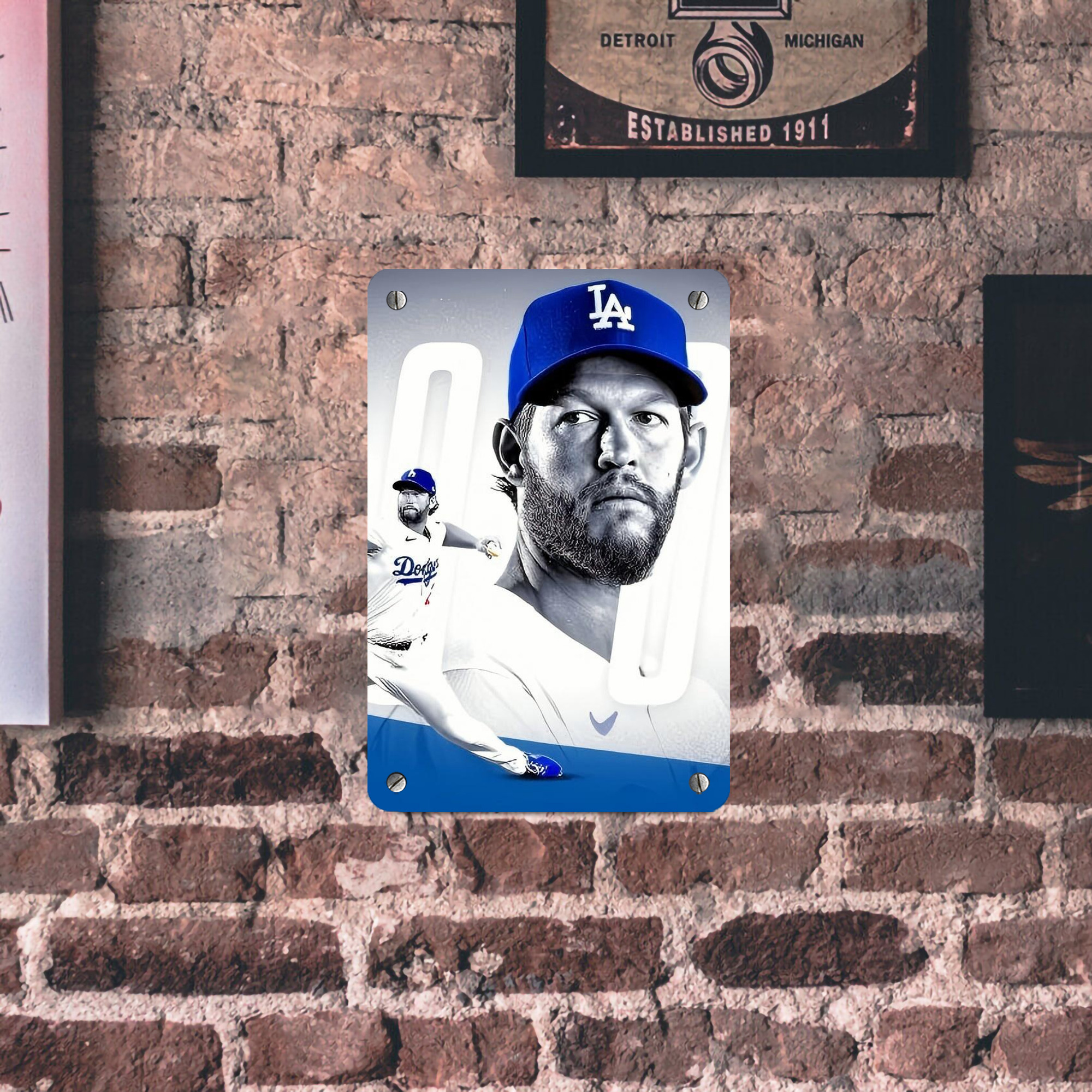 Clayton Kershaw  3K 4 Metal Tin Sign 8x12inch - High-Quality Full-Print Decorative Wall Art, Durable Rust-Resistant Metal Plaque For Living Room, Bedroom, Kitchen, Office, Bar Décor
