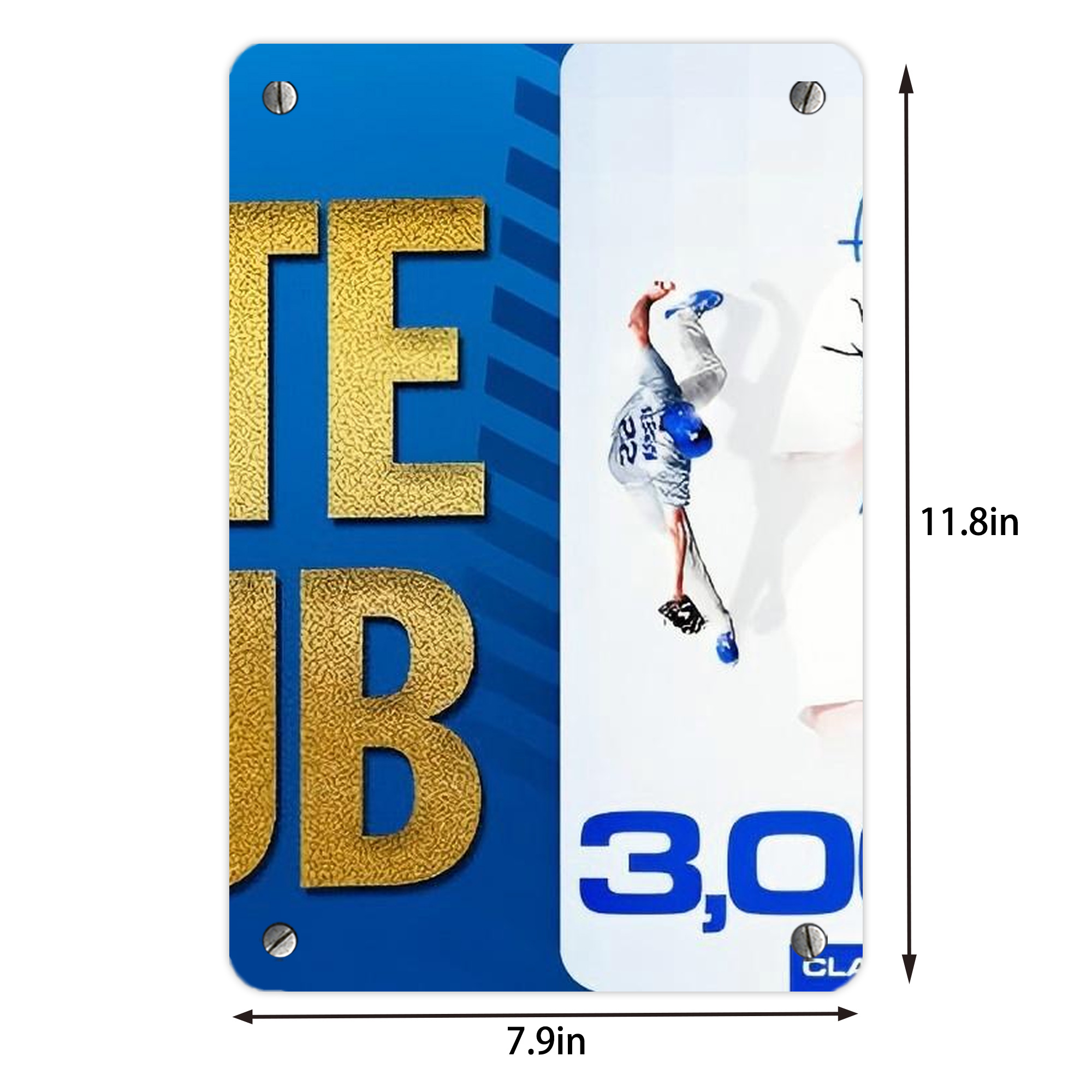 Clayton Kershaw  3K 5 Metal Tin Sign 8x12inch - High-Quality Full-Print Decorative Wall Art, Durable Rust-Resistant Metal Plaque For Living Room, Bedroom, Kitchen, Office, Bar Décor