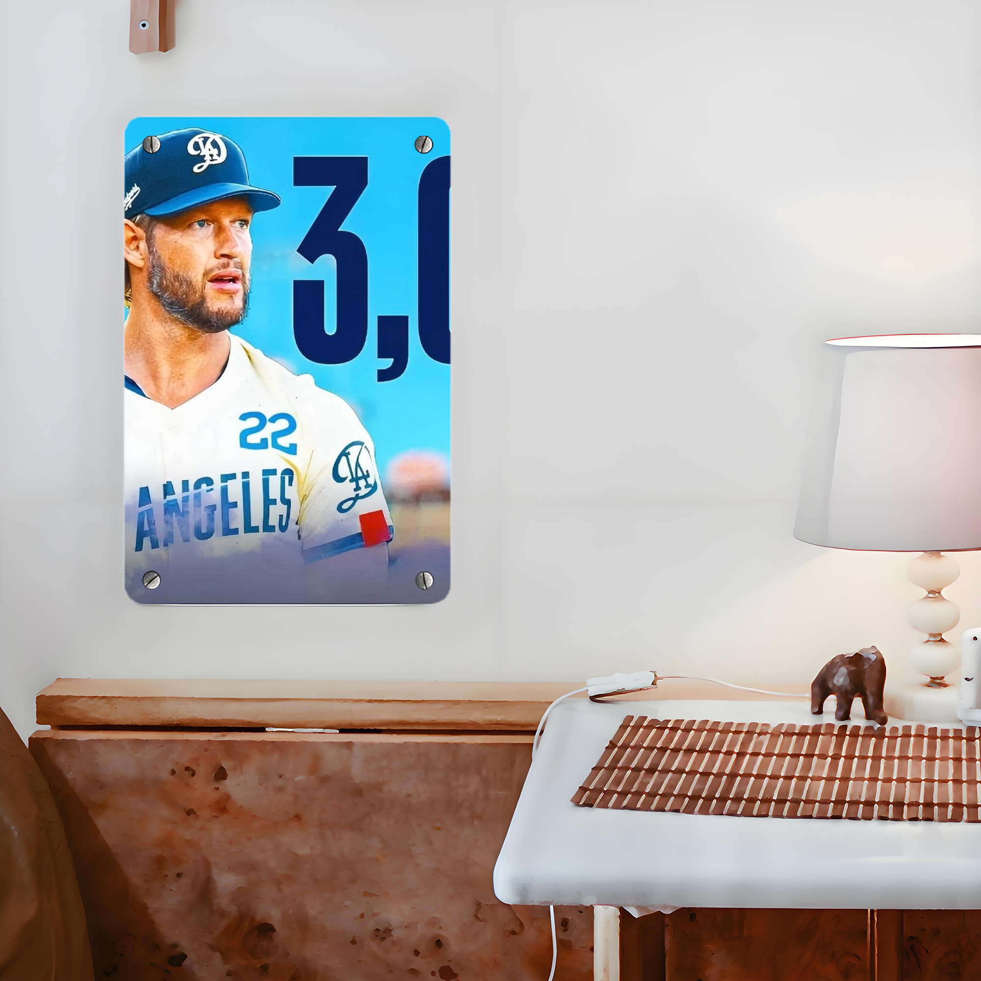 Clayton Kershaw  3K 13 Metal Tin Sign 8x12inch - High-Quality Full-Print Decorative Wall Art, Durable Rust-Resistant Metal Plaque For Living Room, Bedroom, Kitchen, Office, Bar Décor