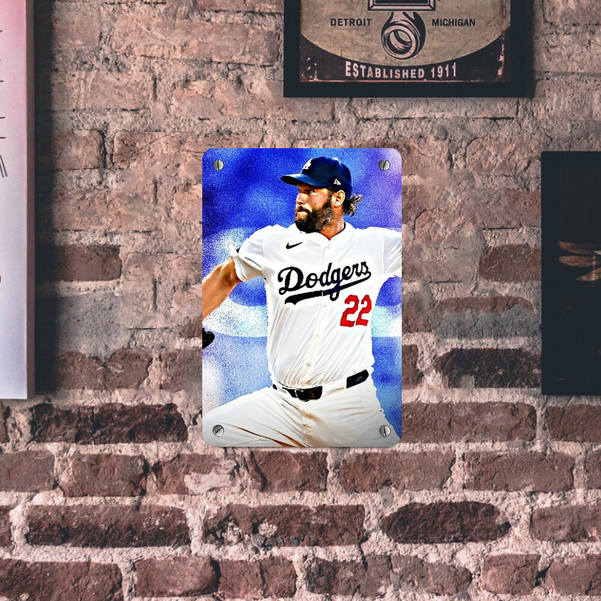 Clayton Kershaw  3K 14 Metal Tin Sign 8x12inch - High-Quality Full-Print Decorative Wall Art, Durable Rust-Resistant Metal Plaque For Living Room, Bedroom, Kitchen, Office, Bar Décor