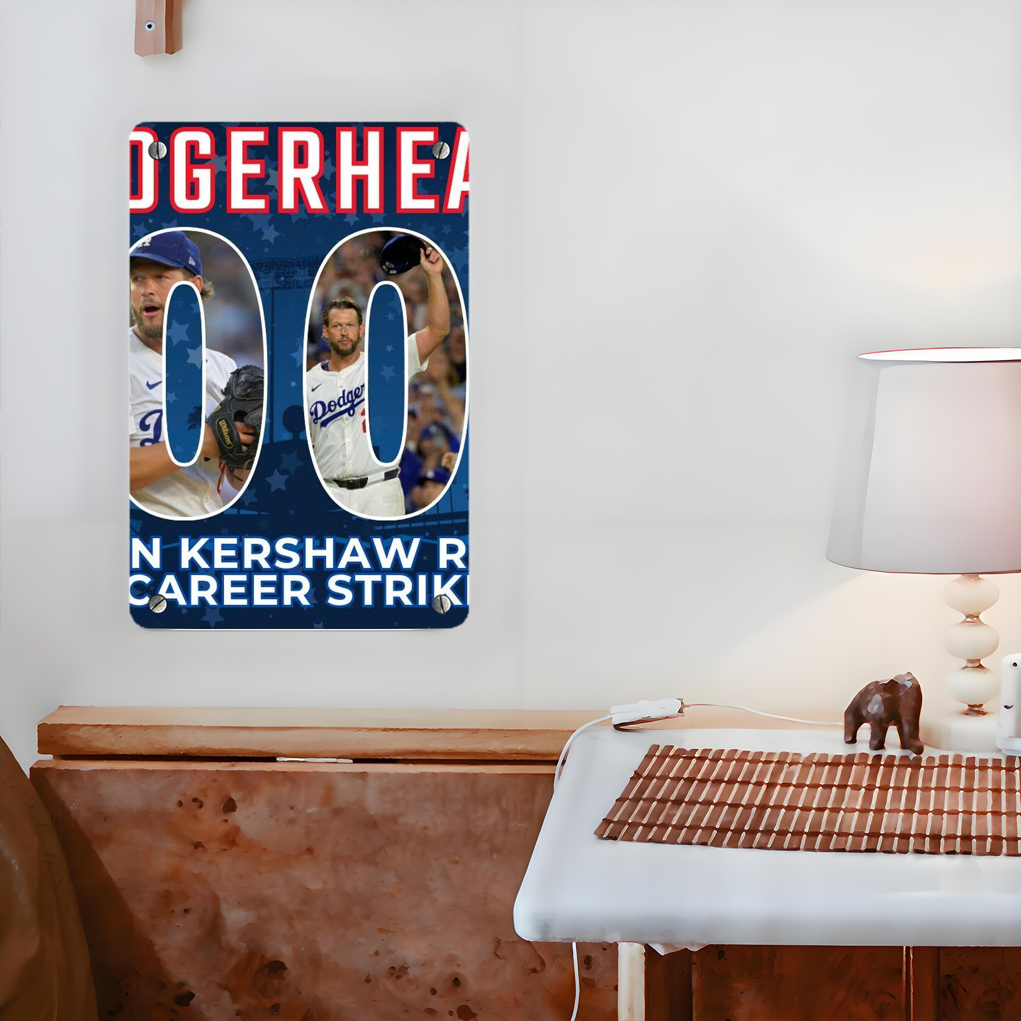 Clayton Kershaw  3K 15 Metal Tin Sign 8x12inch - High-Quality Full-Print Decorative Wall Art, Durable Rust-Resistant Metal Plaque For Living Room, Bedroom, Kitchen, Office, Bar Décor