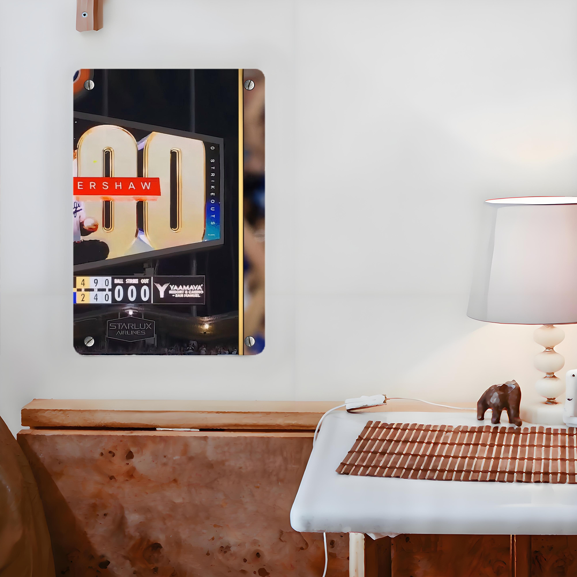 Clayton Kershaw  3K 16 Metal Tin Sign 8x12inch - High-Quality Full-Print Decorative Wall Art, Durable Rust-Resistant Metal Plaque For Living Room, Bedroom, Kitchen, Office, Bar Décor