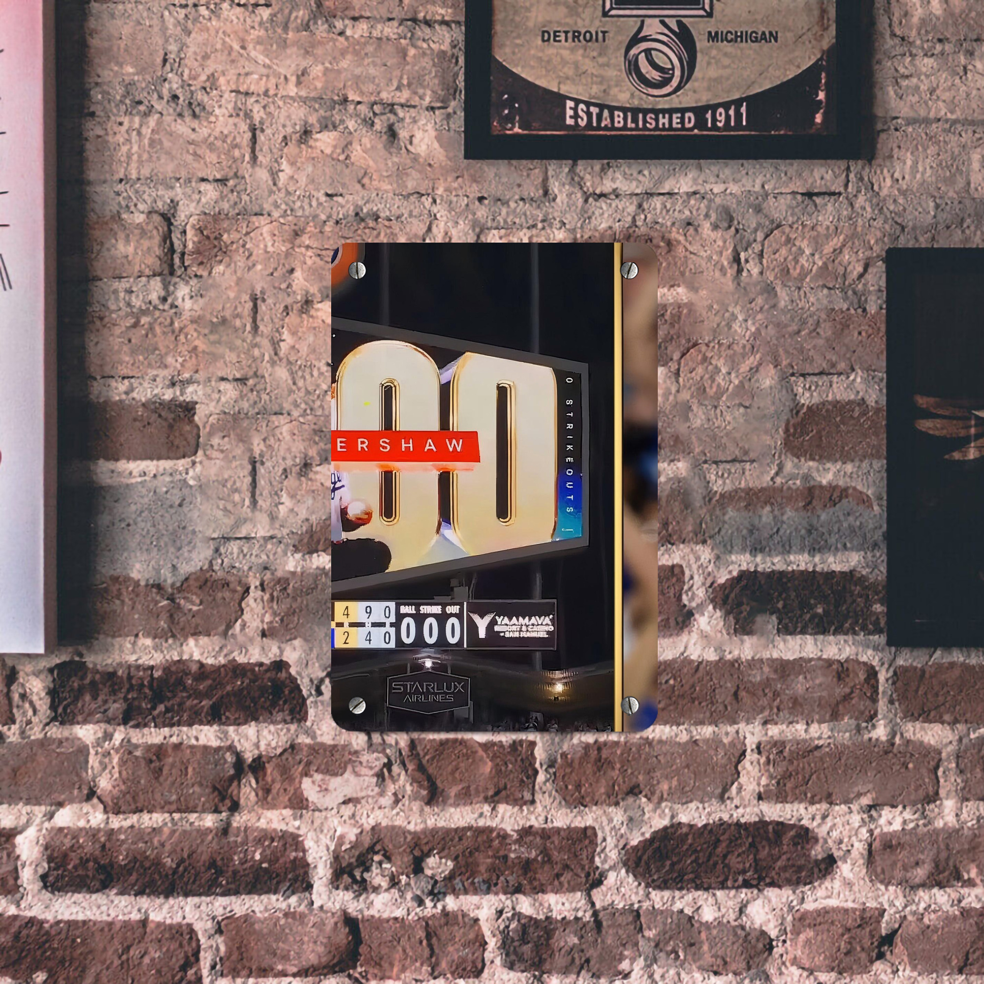 Clayton Kershaw  3K 16 Metal Tin Sign 8x12inch - High-Quality Full-Print Decorative Wall Art, Durable Rust-Resistant Metal Plaque For Living Room, Bedroom, Kitchen, Office, Bar Décor