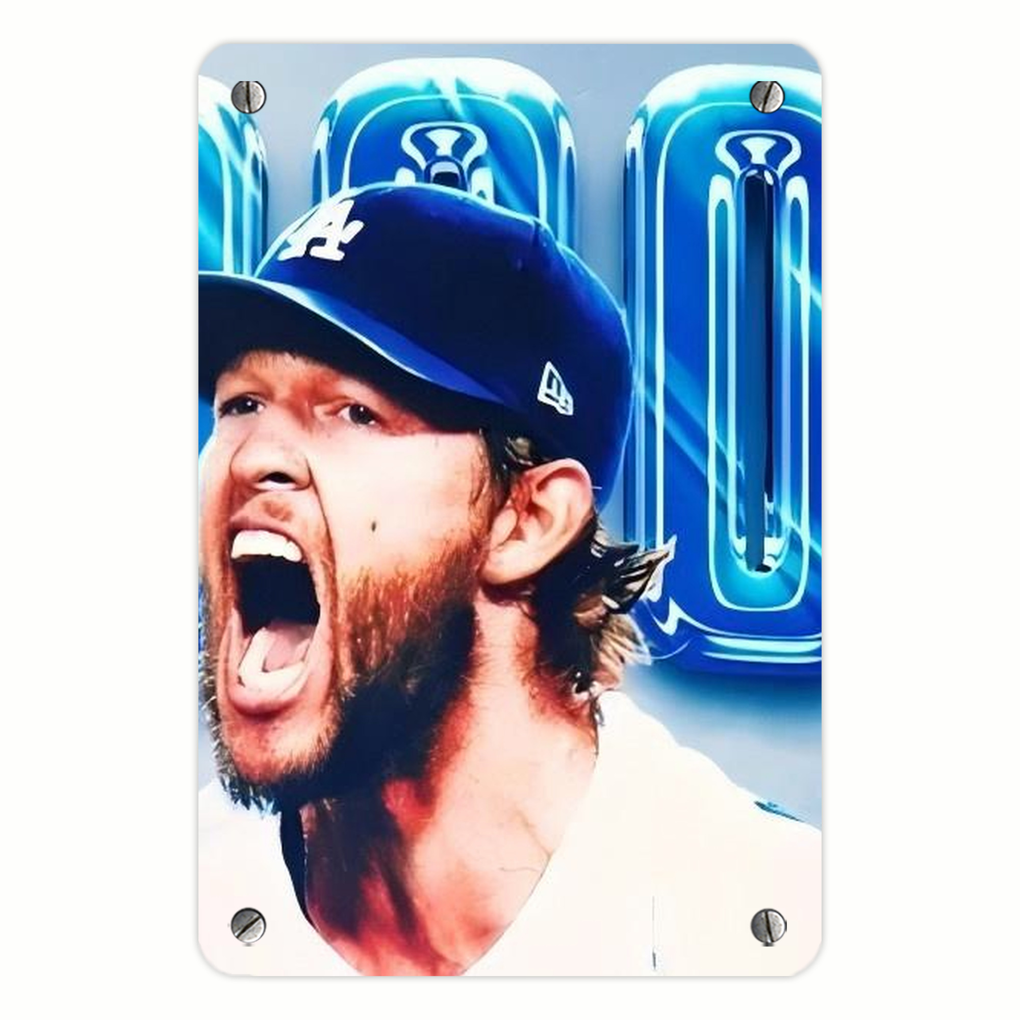 Clayton Kershaw  3K 3 Metal Tin Sign 8x12inch - High-Quality Full-Print Decorative Wall Art, Durable Rust-Resistant Metal Plaque For Living Room, Bedroom, Kitchen, Office, Bar Décor