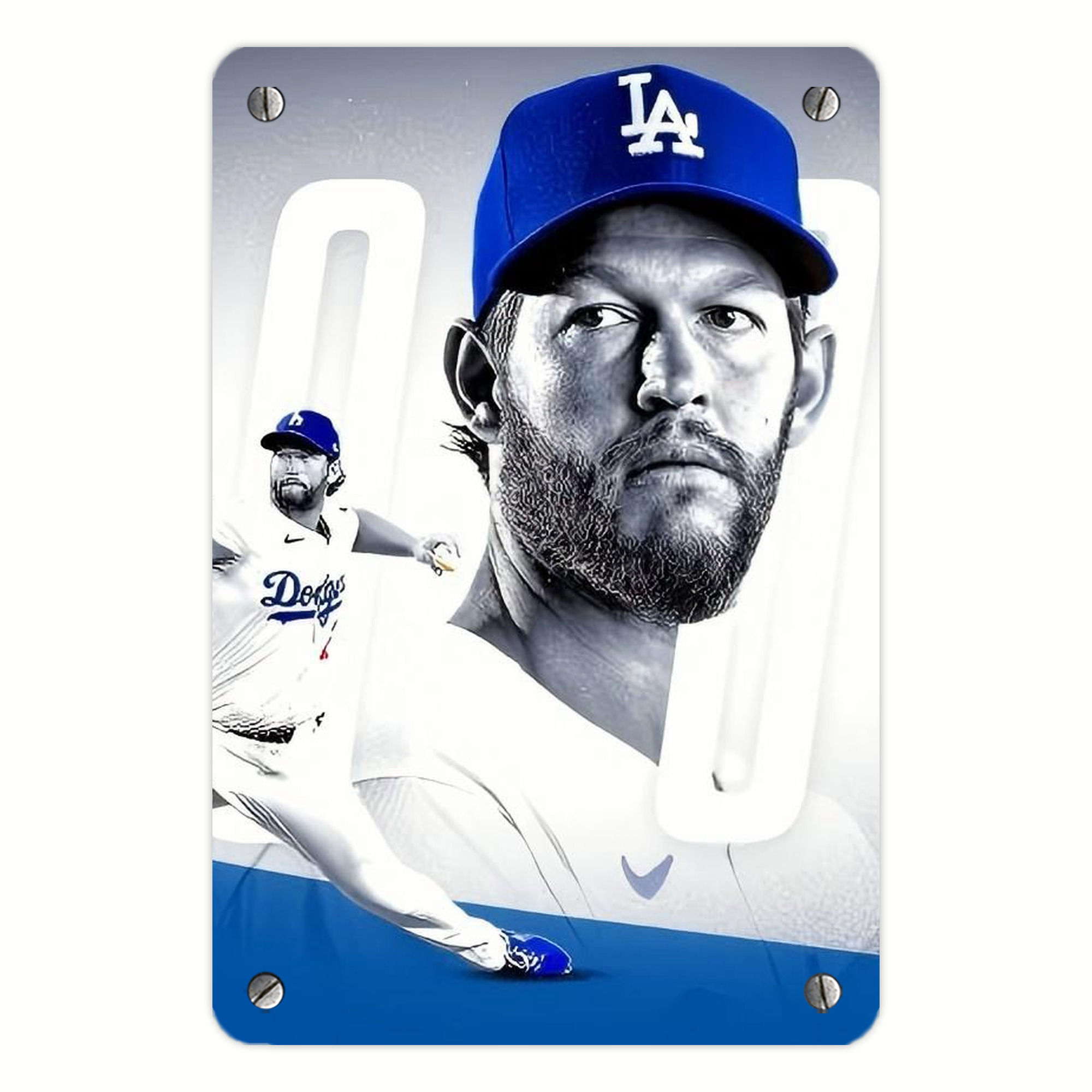 Clayton Kershaw  3K 4 Metal Tin Sign 8x12inch - High-Quality Full-Print Decorative Wall Art, Durable Rust-Resistant Metal Plaque For Living Room, Bedroom, Kitchen, Office, Bar Décor