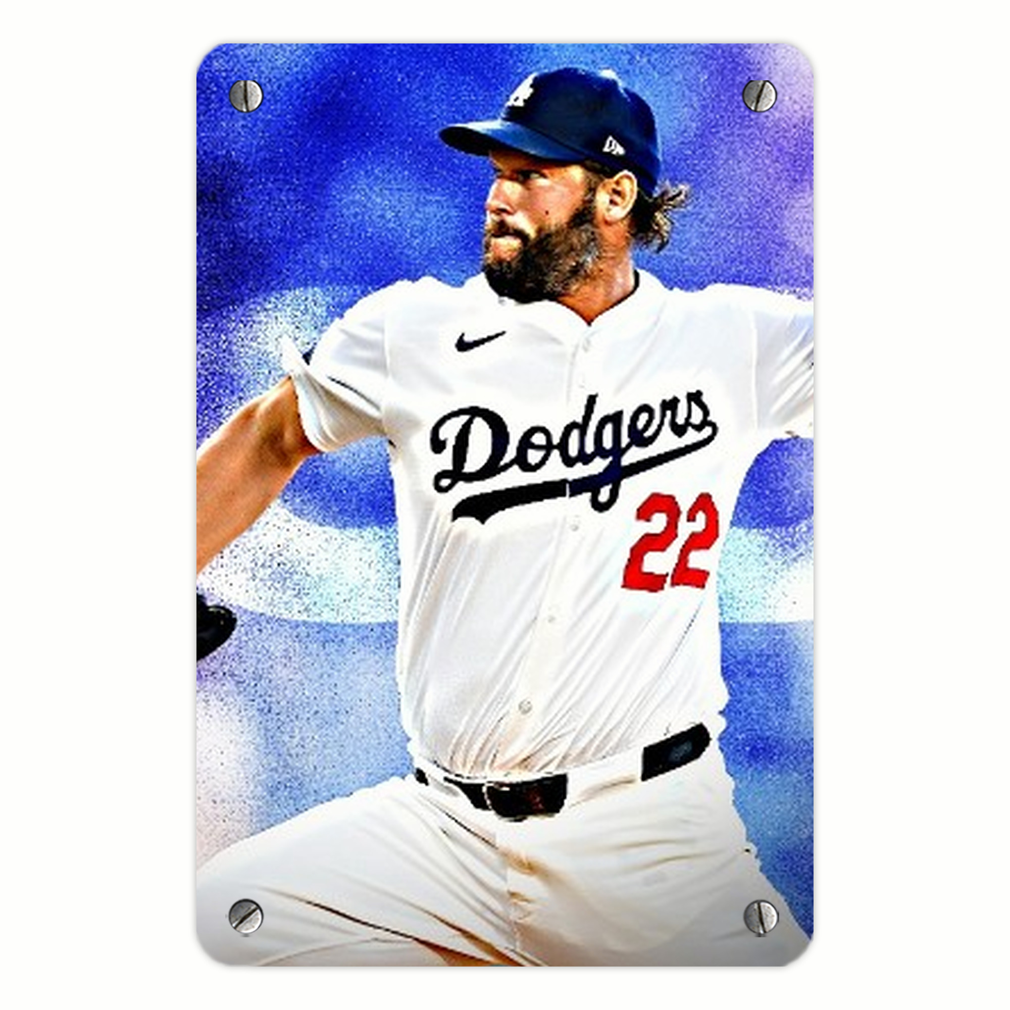 Clayton Kershaw  3K 14 Metal Tin Sign 8x12inch - High-Quality Full-Print Decorative Wall Art, Durable Rust-Resistant Metal Plaque For Living Room, Bedroom, Kitchen, Office, Bar Décor