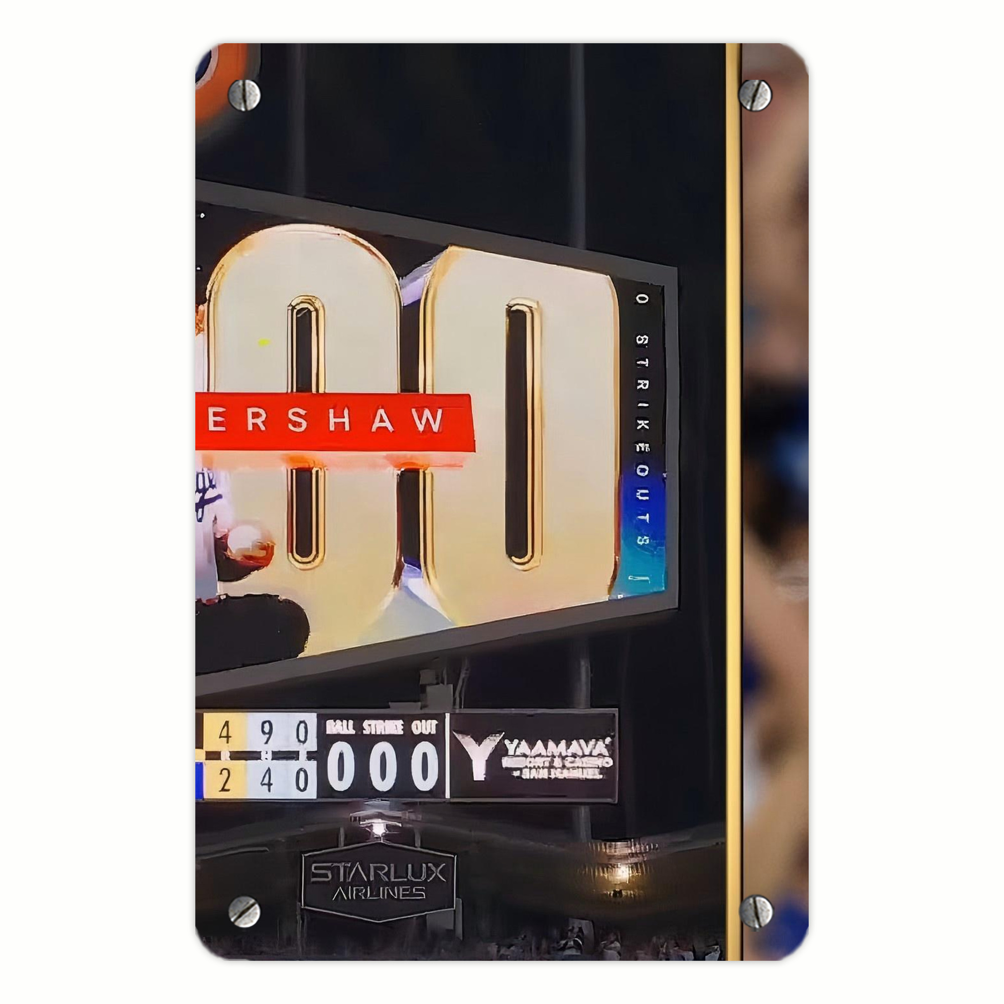 Clayton Kershaw  3K 16 Metal Tin Sign 8x12inch - High-Quality Full-Print Decorative Wall Art, Durable Rust-Resistant Metal Plaque For Living Room, Bedroom, Kitchen, Office, Bar Décor