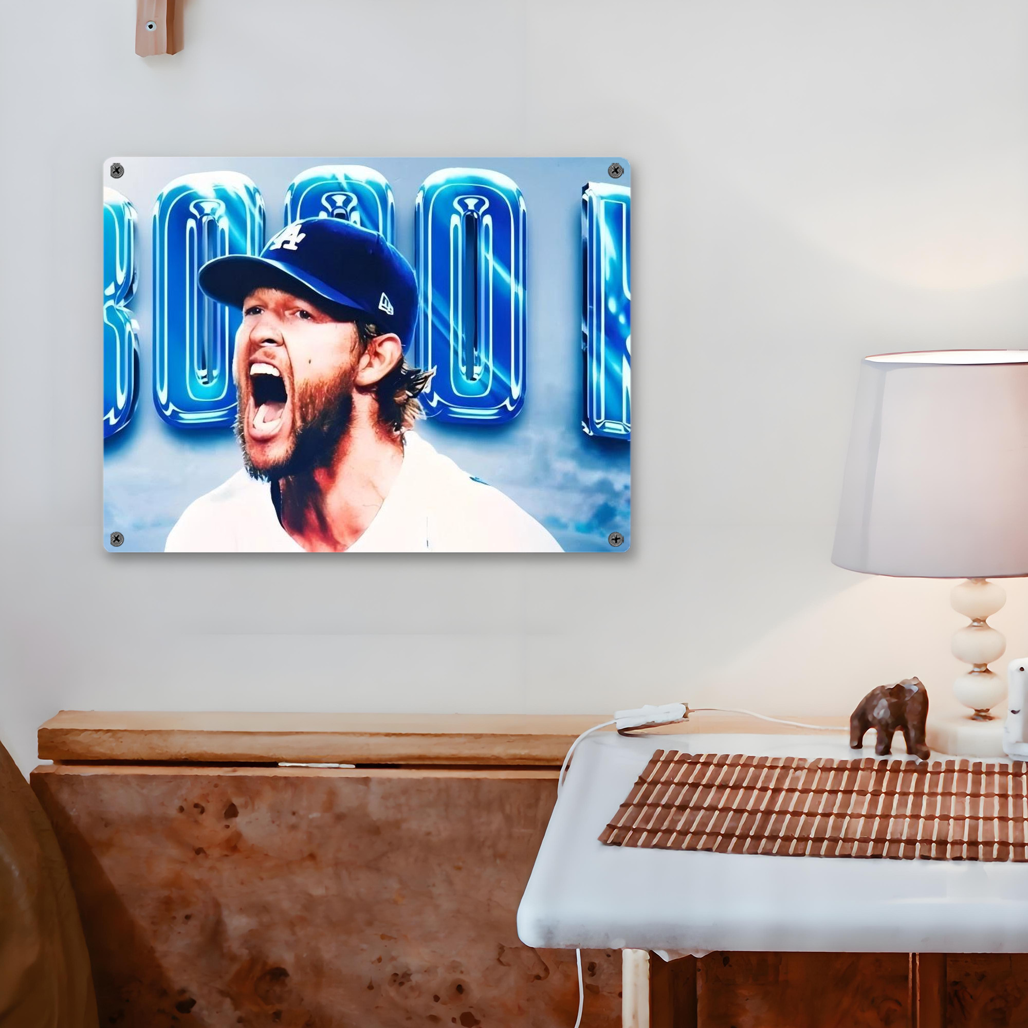 Clayton Kershaw  3K 3 Vintage Metal Tin Sign 16x12 – Full-Print Iron Wall Decor – Durable, Fade-Resistant – Easy To Hang – Ideal For Home, Bar, Kitchen & Office Decor