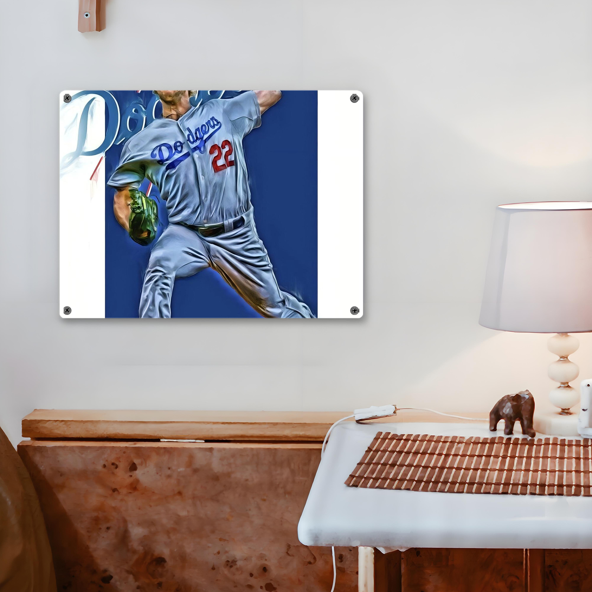 Clayton Kershaw  3K 4 Vintage Metal Tin Sign 16x12 – Full-Print Iron Wall Decor – Durable, Fade-Resistant – Easy To Hang – Ideal For Home, Bar, Kitchen & Office Decor