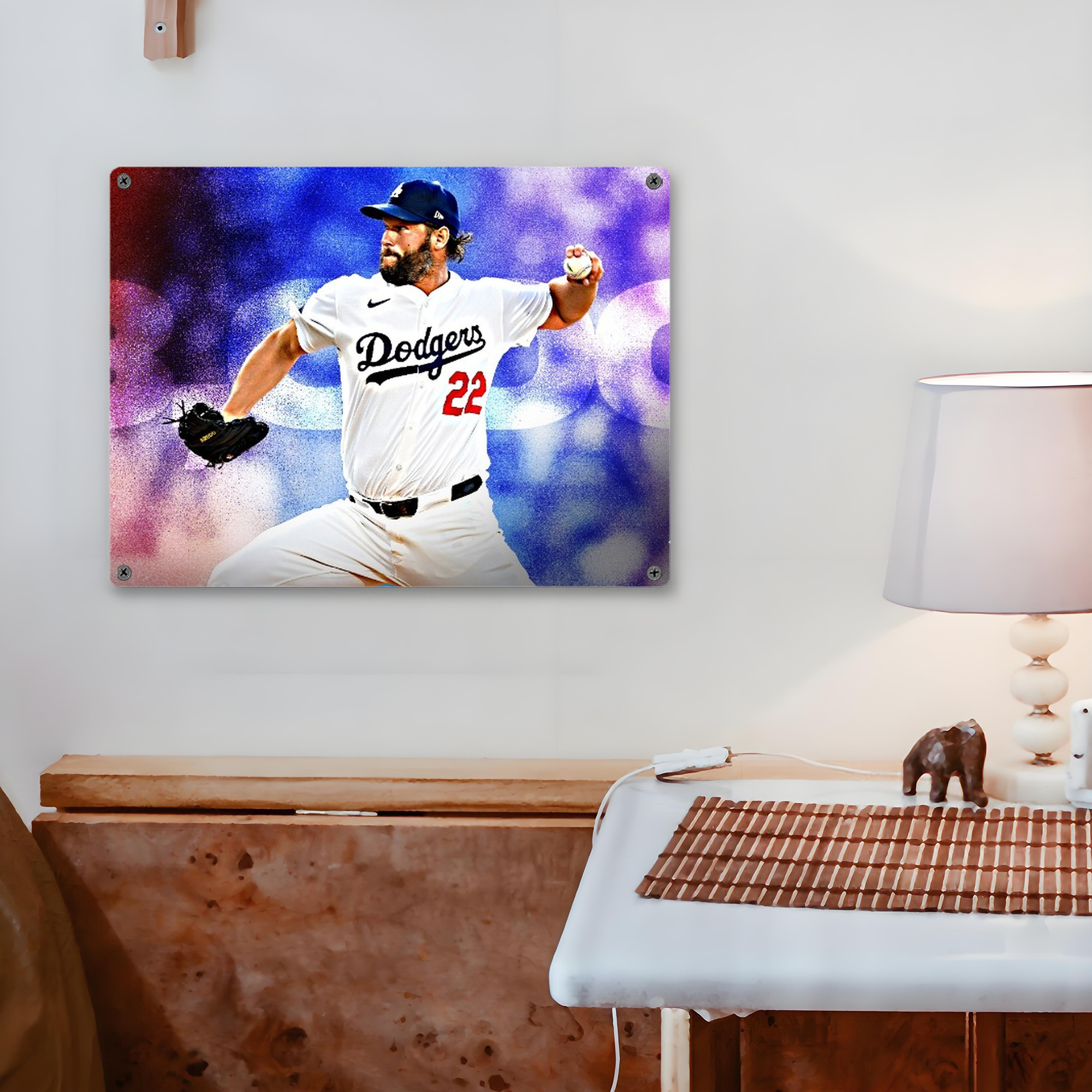 Clayton Kershaw  3K 14 Vintage Metal Tin Sign 16x12 – Full-Print Iron Wall Decor – Durable, Fade-Resistant – Easy To Hang – Ideal For Home, Bar, Kitchen & Office Decor