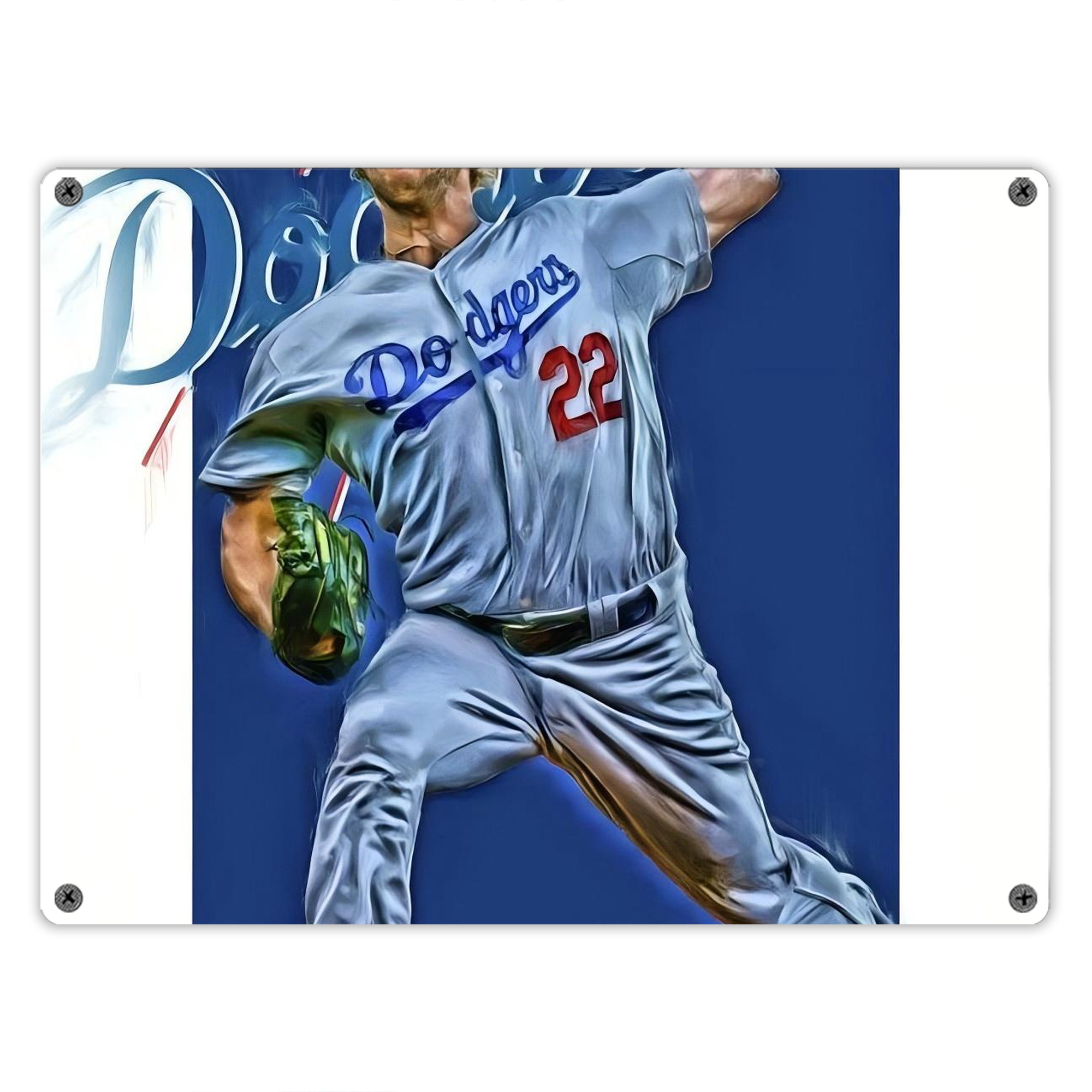 Clayton Kershaw  3K 4 Vintage Metal Tin Sign 16x12 – Full-Print Iron Wall Decor – Durable, Fade-Resistant – Easy To Hang – Ideal For Home, Bar, Kitchen & Office Decor