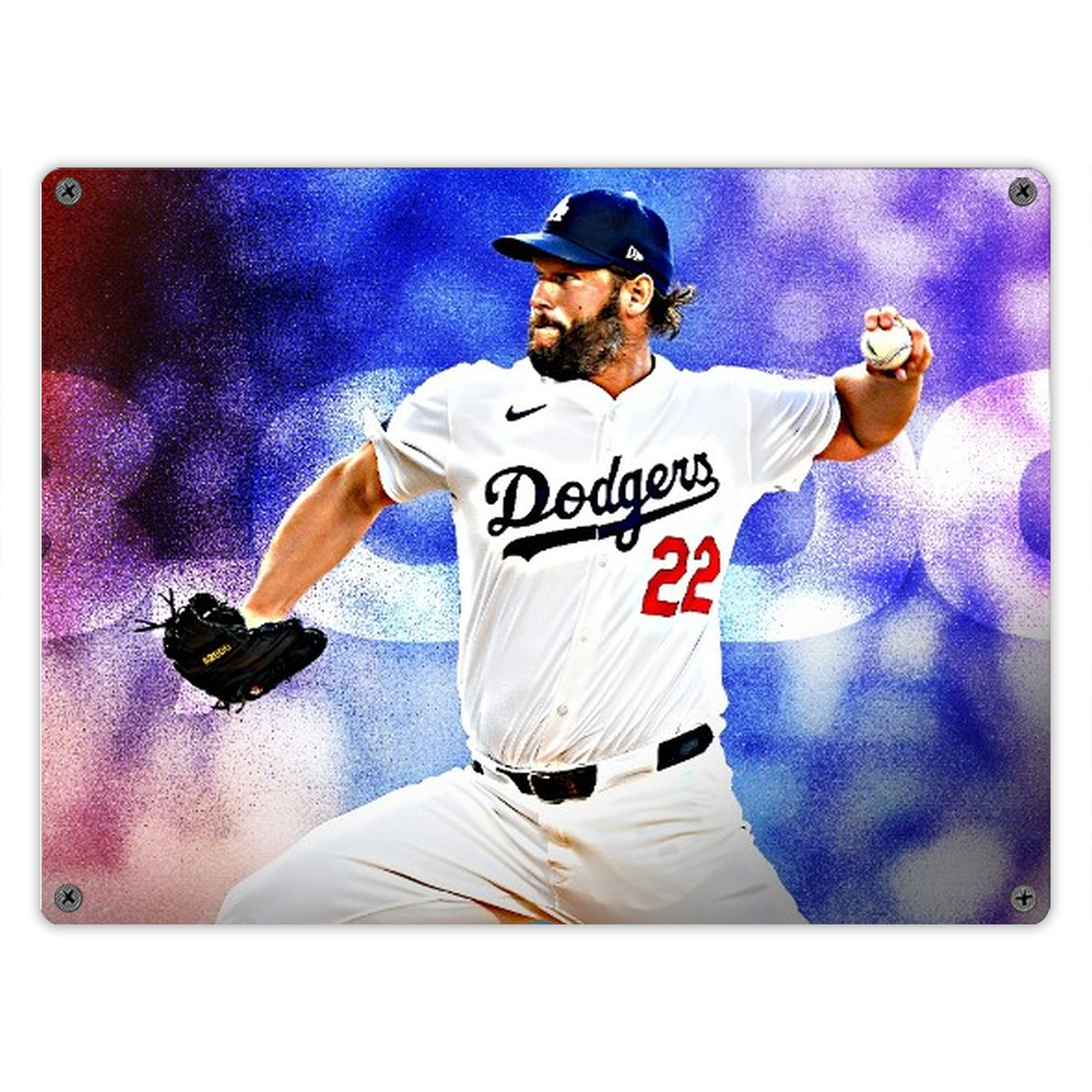 Clayton Kershaw  3K 14 Vintage Metal Tin Sign 16x12 – Full-Print Iron Wall Decor – Durable, Fade-Resistant – Easy To Hang – Ideal For Home, Bar, Kitchen & Office Decor