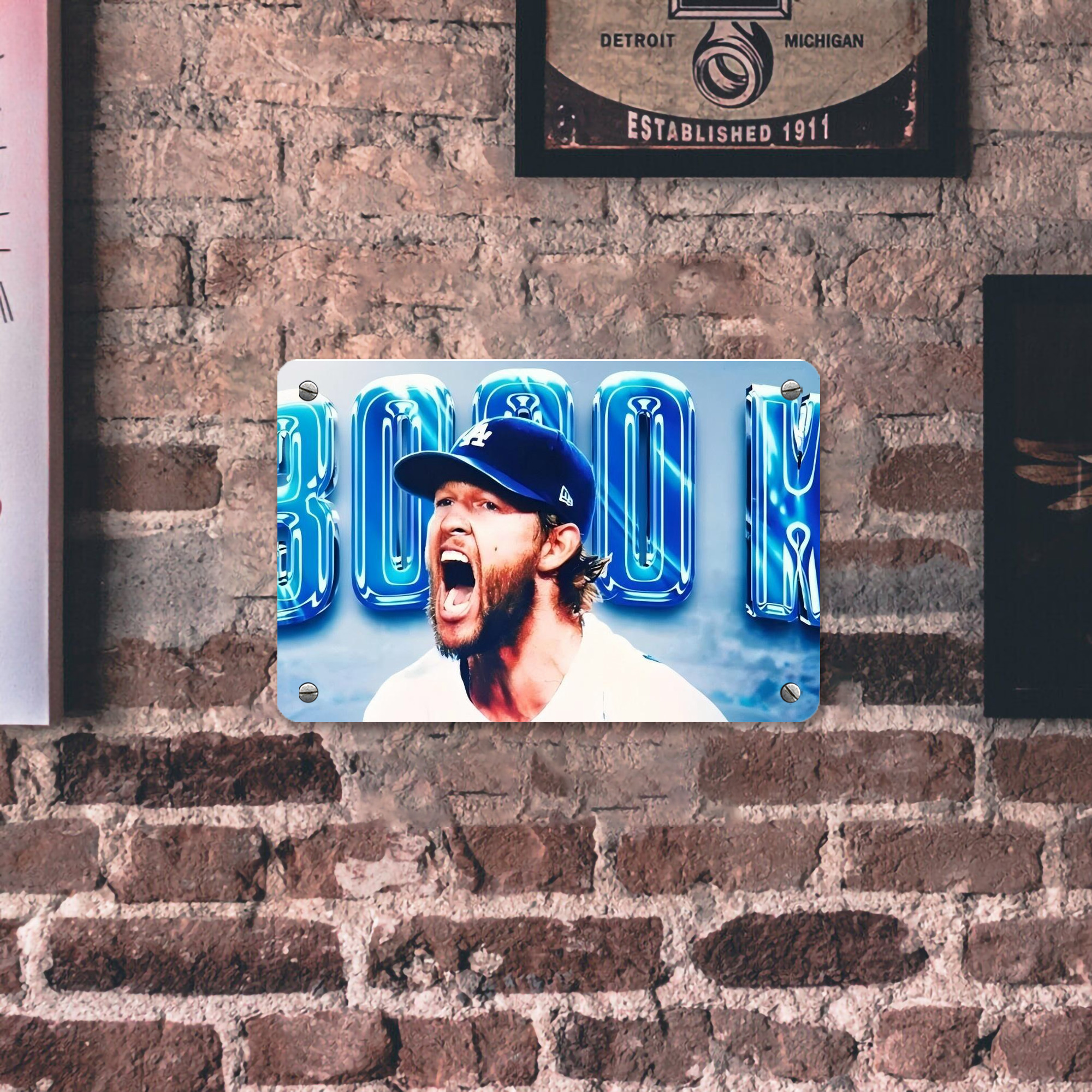 Clayton Kershaw  3K 3 Metal Tin Sign 12x8inch - Premium Full-Print Decorative Wall Art, Durable Rust-Resistant Metal Plaque For Living Room, Bedroom, Kitchen, Office, Bar Décor