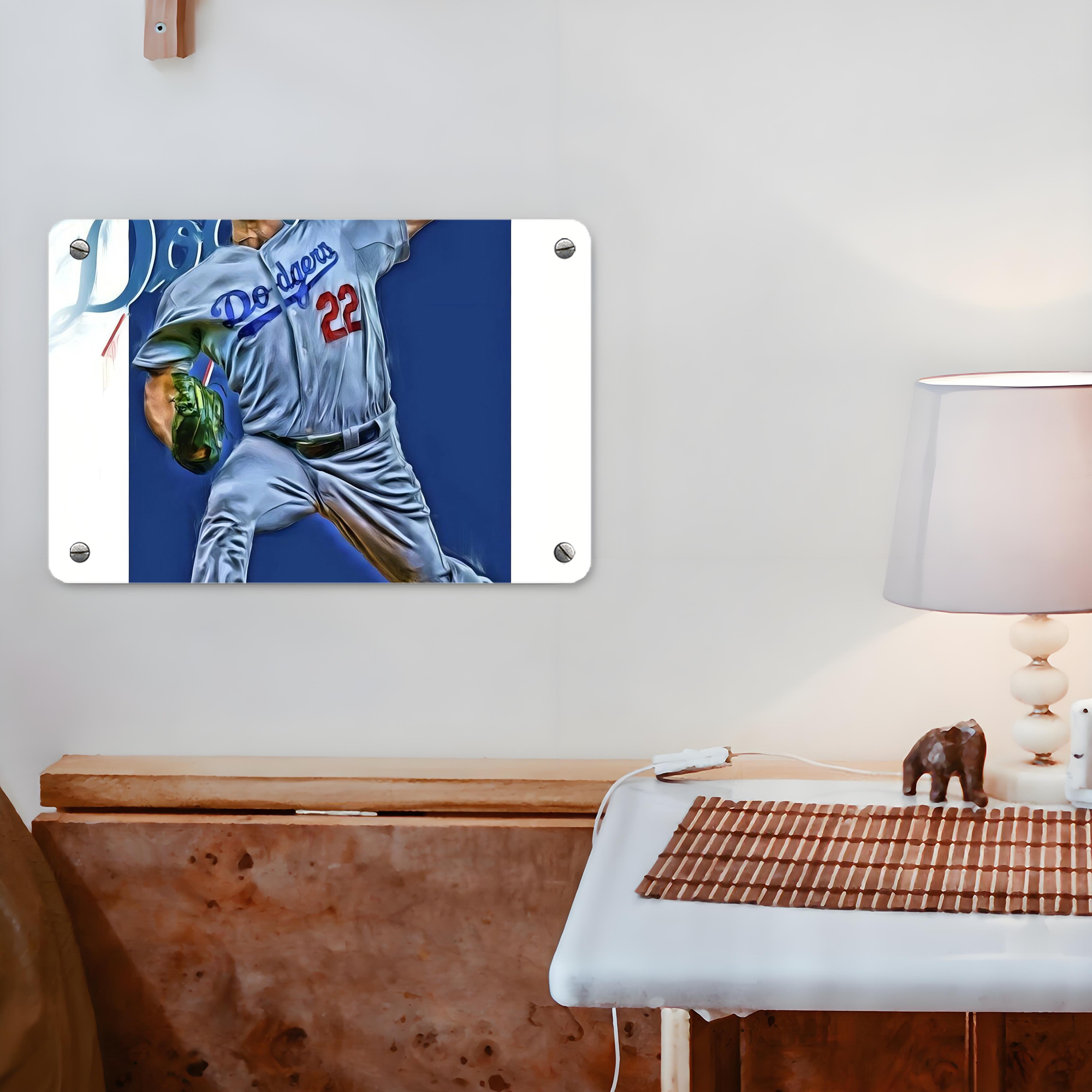 Clayton Kershaw  3K 4 Metal Tin Sign 12x8inch - Premium Full-Print Decorative Wall Art, Durable Rust-Resistant Metal Plaque For Living Room, Bedroom, Kitchen, Office, Bar Décor