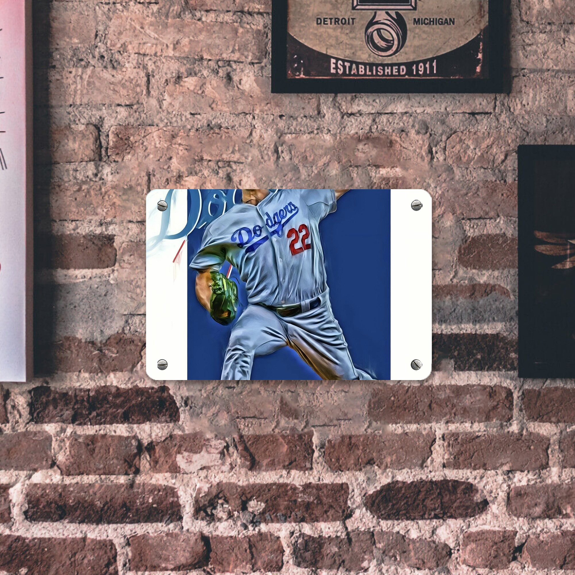 Clayton Kershaw  3K 4 Metal Tin Sign 12x8inch - Premium Full-Print Decorative Wall Art, Durable Rust-Resistant Metal Plaque For Living Room, Bedroom, Kitchen, Office, Bar Décor