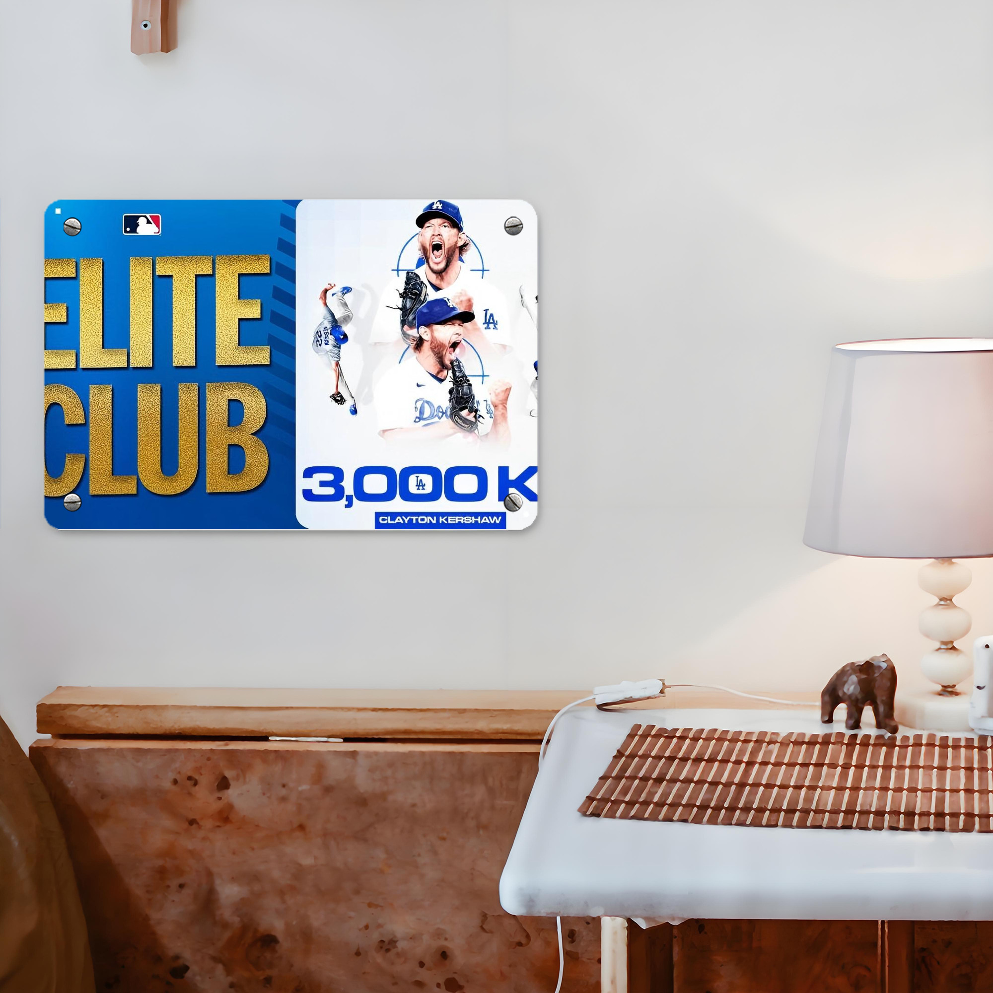 Clayton Kershaw  3K 5 Metal Tin Sign 12x8inch - Premium Full-Print Decorative Wall Art, Durable Rust-Resistant Metal Plaque For Living Room, Bedroom, Kitchen, Office, Bar Décor