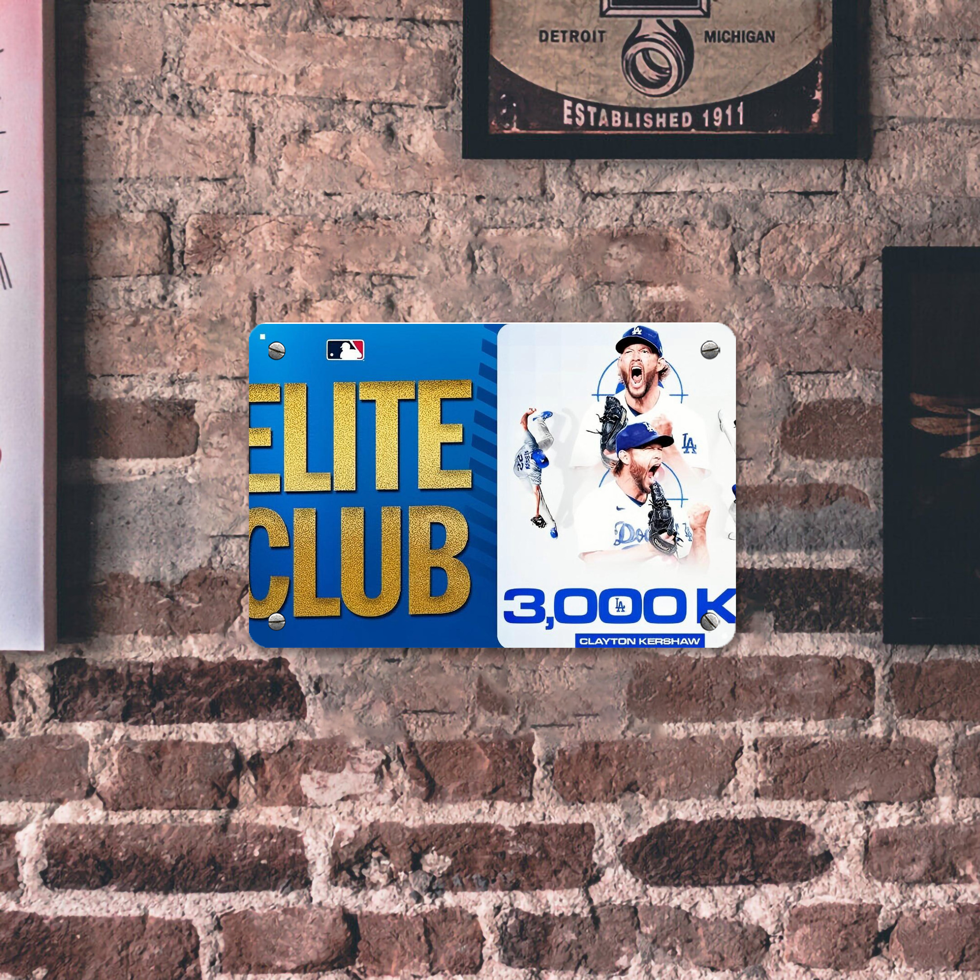 Clayton Kershaw  3K 5 Metal Tin Sign 12x8inch - Premium Full-Print Decorative Wall Art, Durable Rust-Resistant Metal Plaque For Living Room, Bedroom, Kitchen, Office, Bar Décor