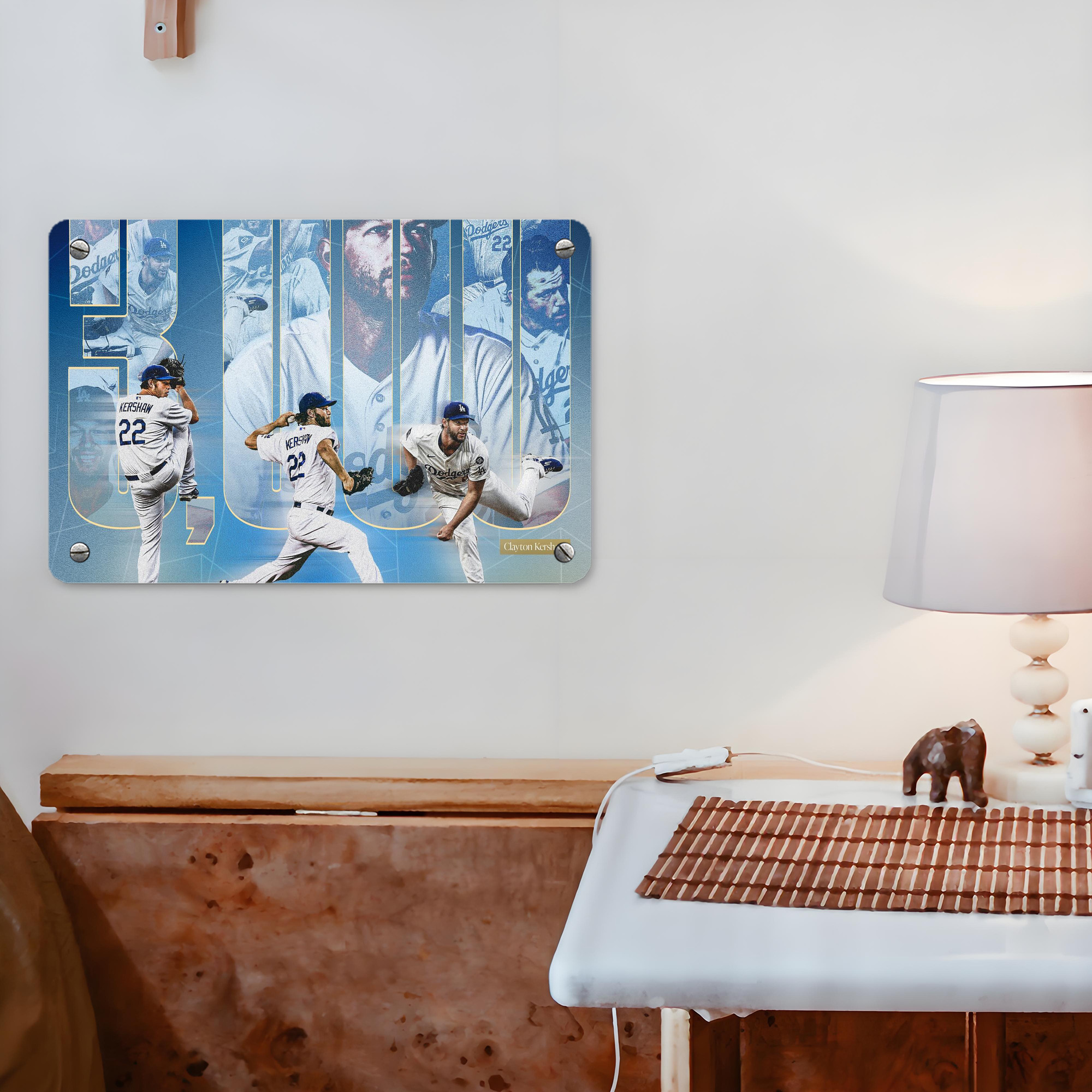 Clayton Kershaw  3K 6 Metal Tin Sign 12x8inch - Premium Full-Print Decorative Wall Art, Durable Rust-Resistant Metal Plaque For Living Room, Bedroom, Kitchen, Office, Bar Décor