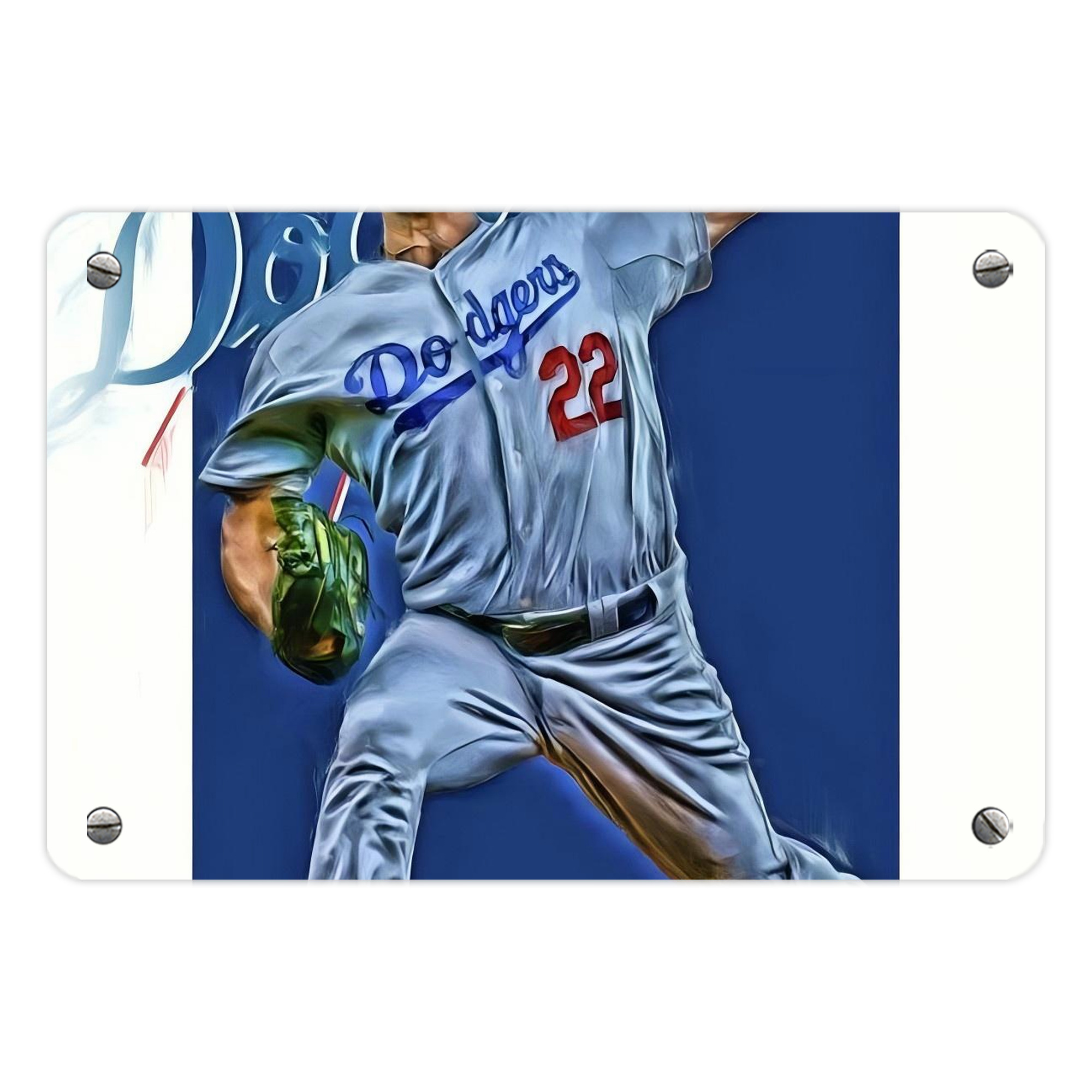 Clayton Kershaw  3K 4 Metal Tin Sign 12x8inch - Premium Full-Print Decorative Wall Art, Durable Rust-Resistant Metal Plaque For Living Room, Bedroom, Kitchen, Office, Bar Décor