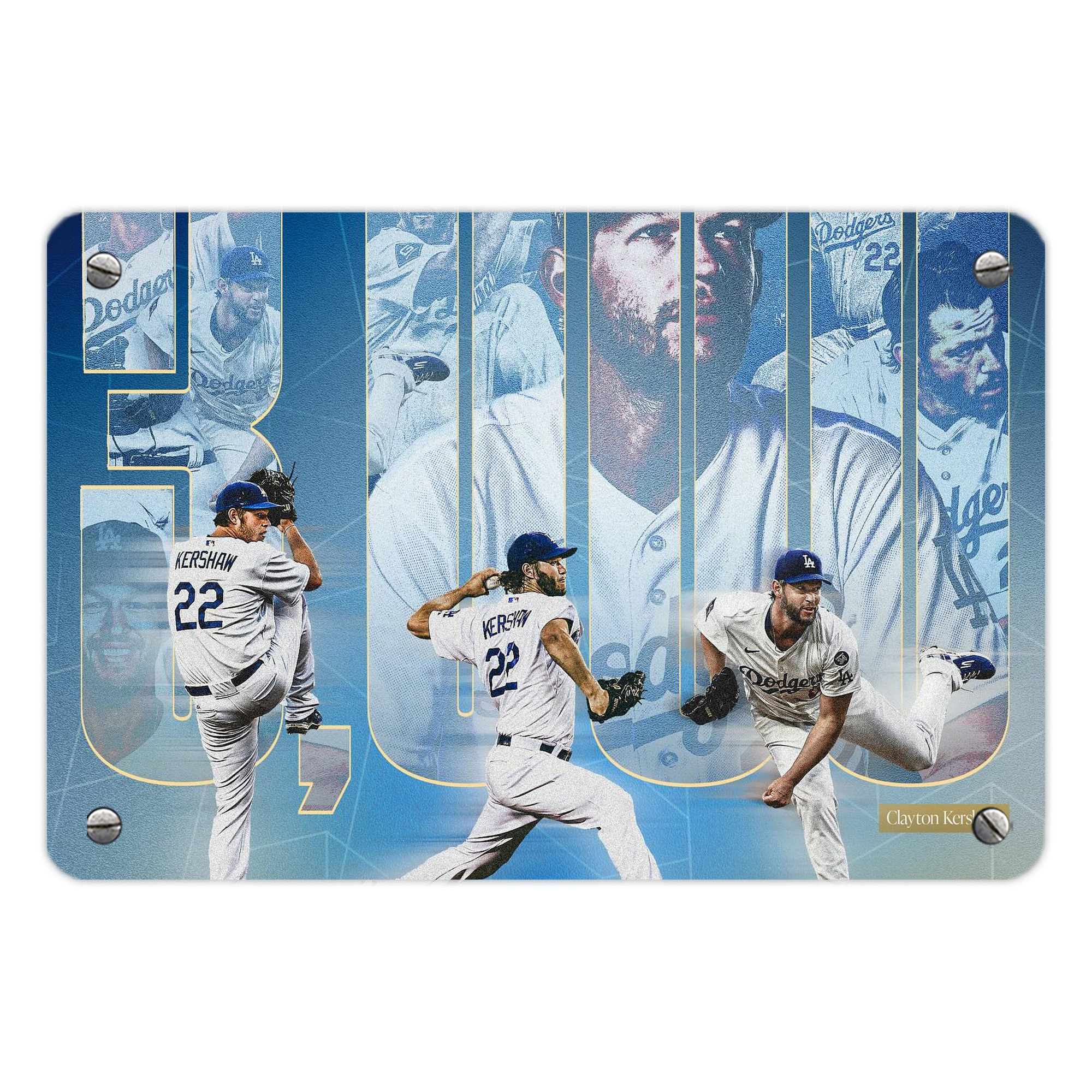 Clayton Kershaw  3K 6 Metal Tin Sign 12x8inch - Premium Full-Print Decorative Wall Art, Durable Rust-Resistant Metal Plaque For Living Room, Bedroom, Kitchen, Office, Bar Décor