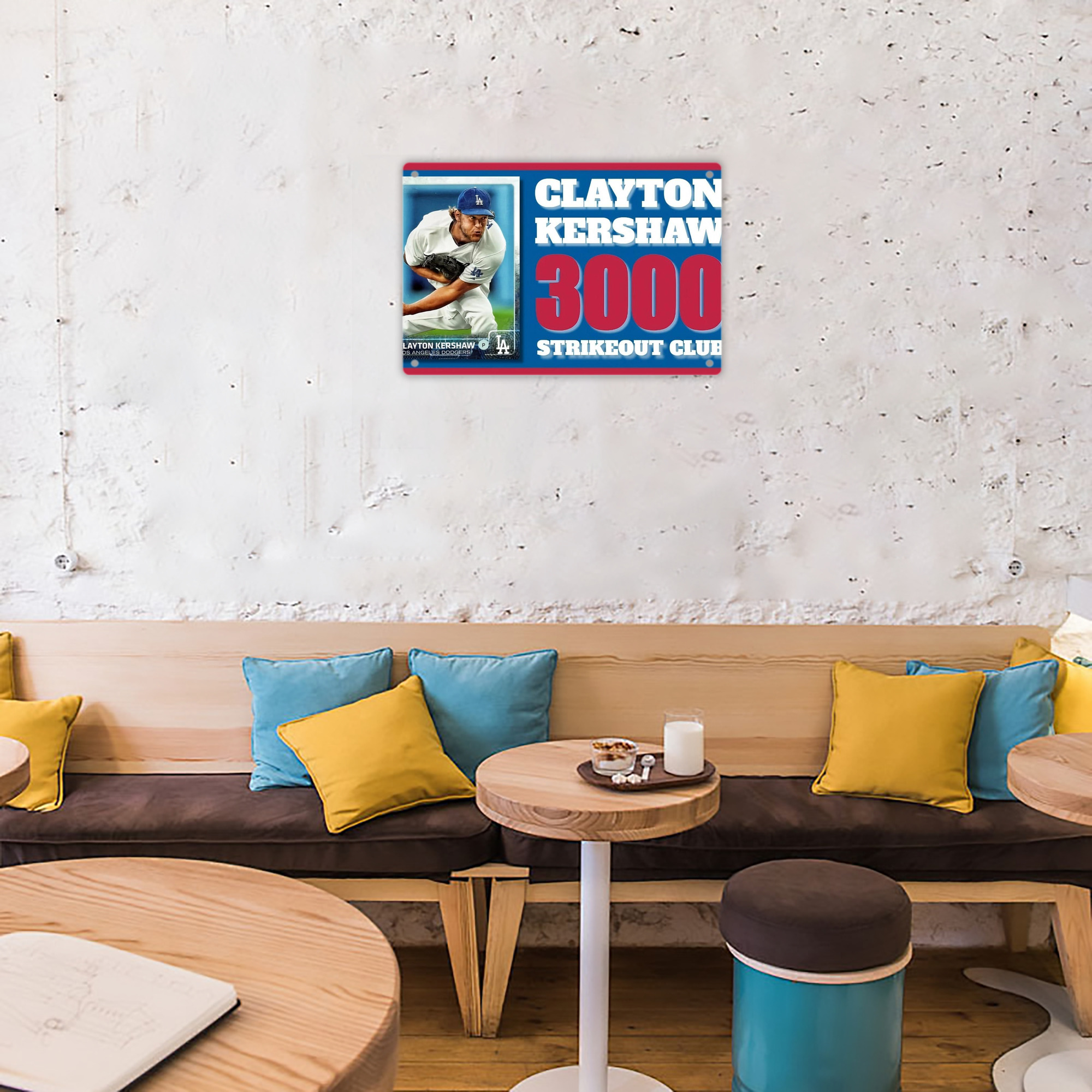 Clayton Kershaw  3K 1 Decorative Aluminum Plaque – Horizontal Design – Durable, Stylish, Easy To Install – Ideal For Home, Office, Bar, And More